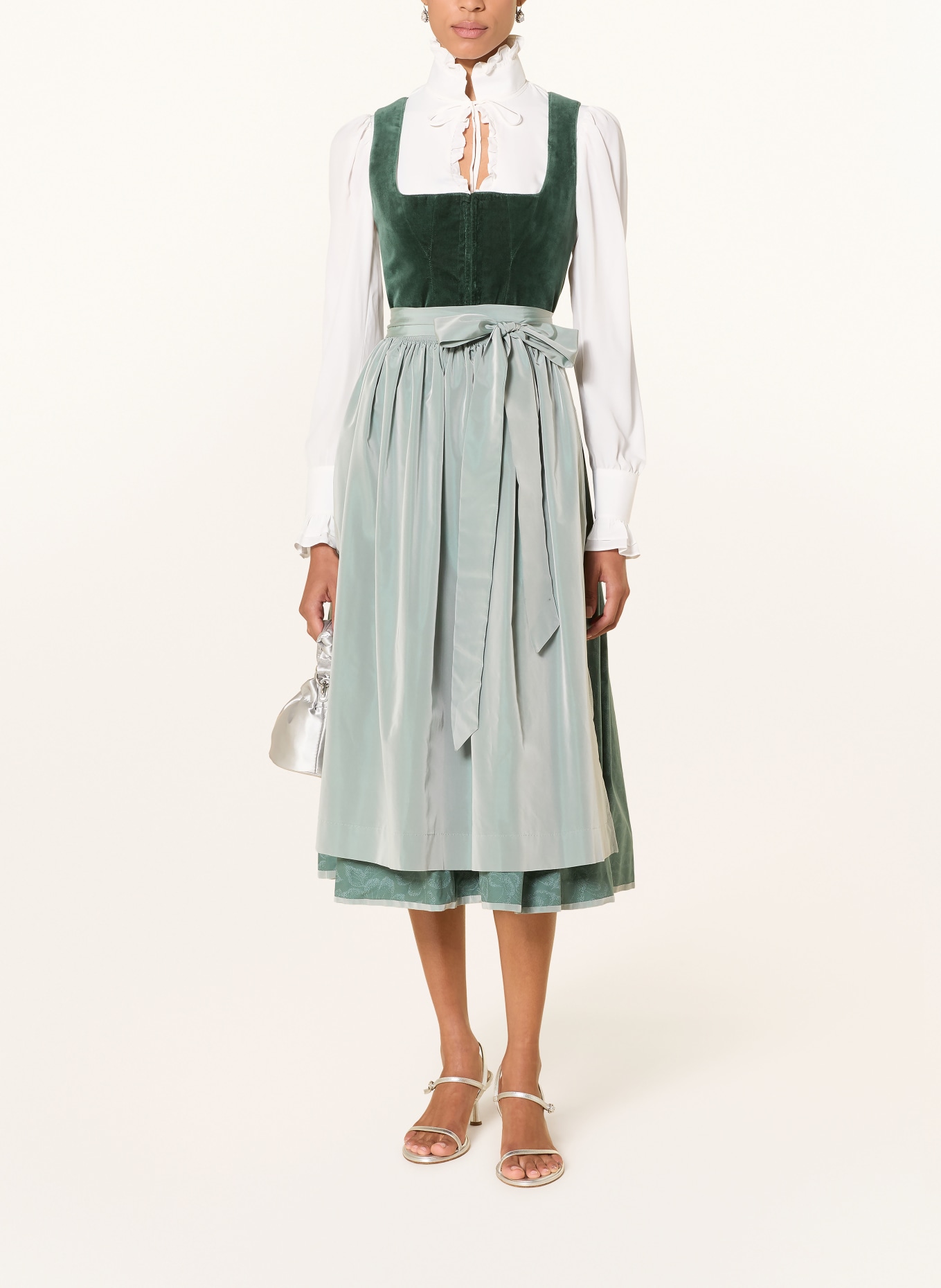 wallmann Dirndlbluse mt Rüschen: WEISS