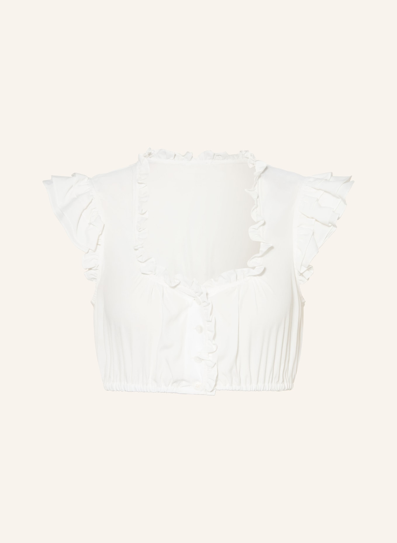wallmann Dirndlbluse mit Rüschen: WEISS
