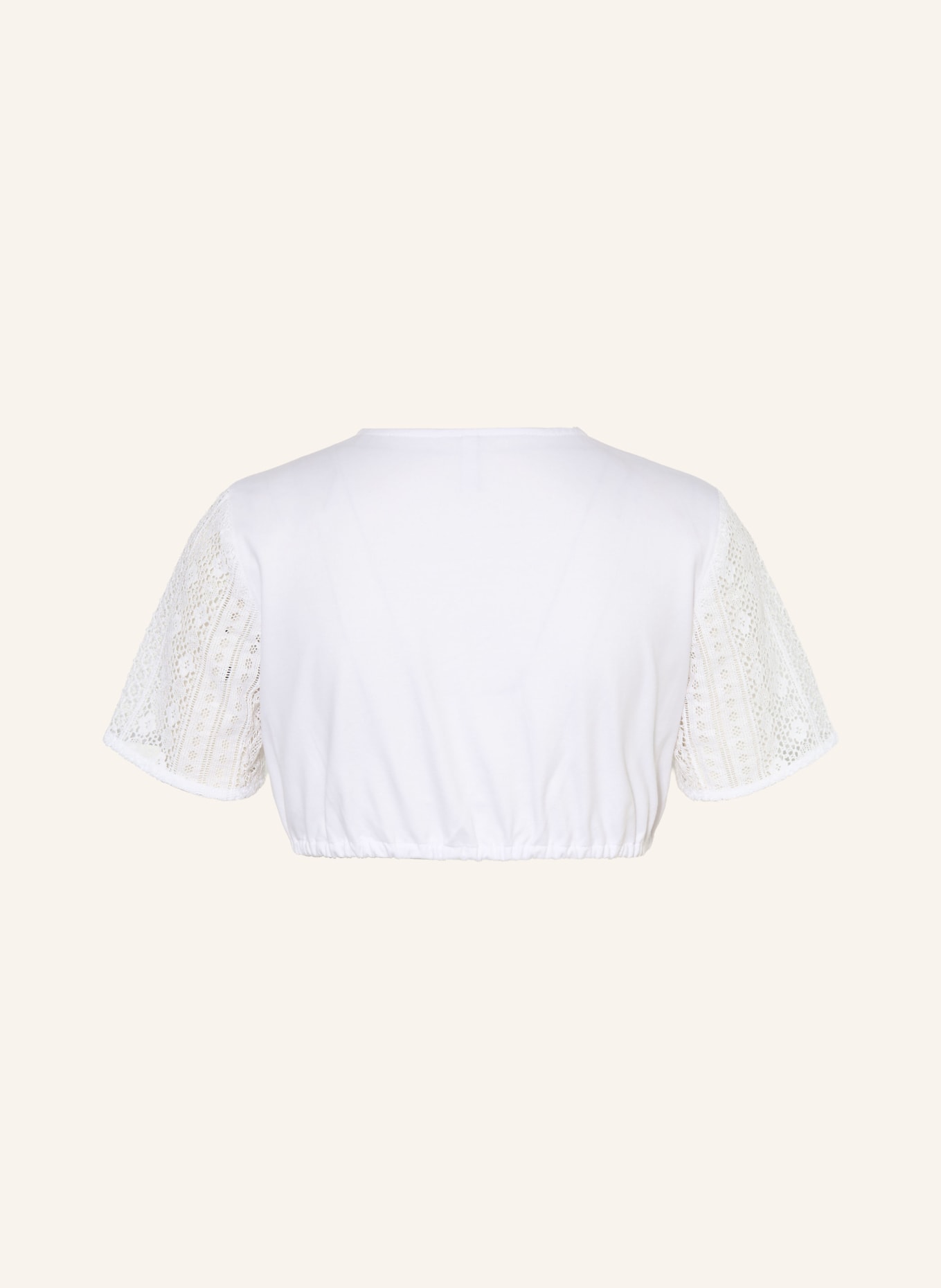 wallmann Dirndlbluse mit Spitze im Materialmix: WEISS