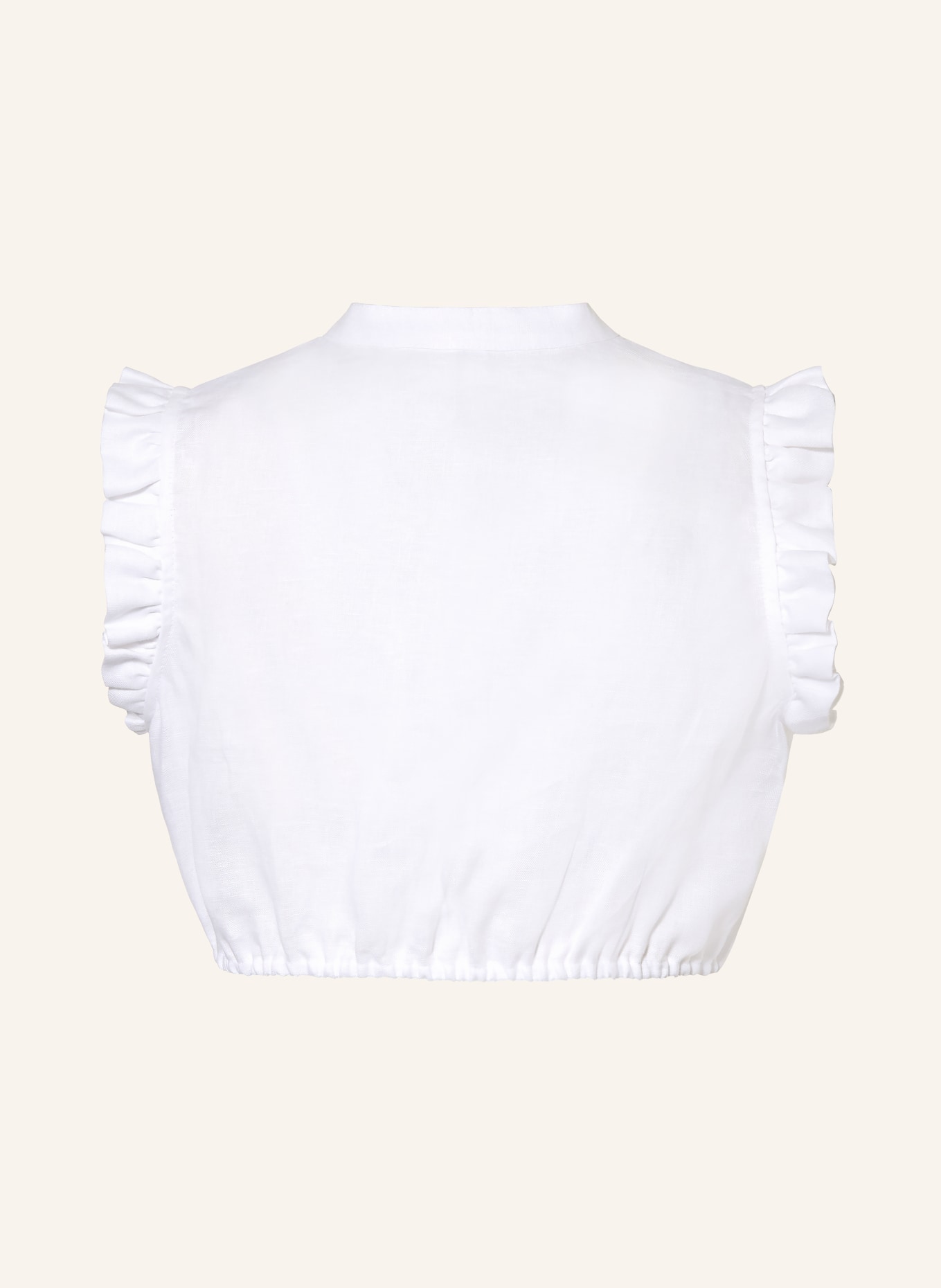wallmann Dirndlbluse SERAFINA aus Leinen mit Rüschen: WEISS