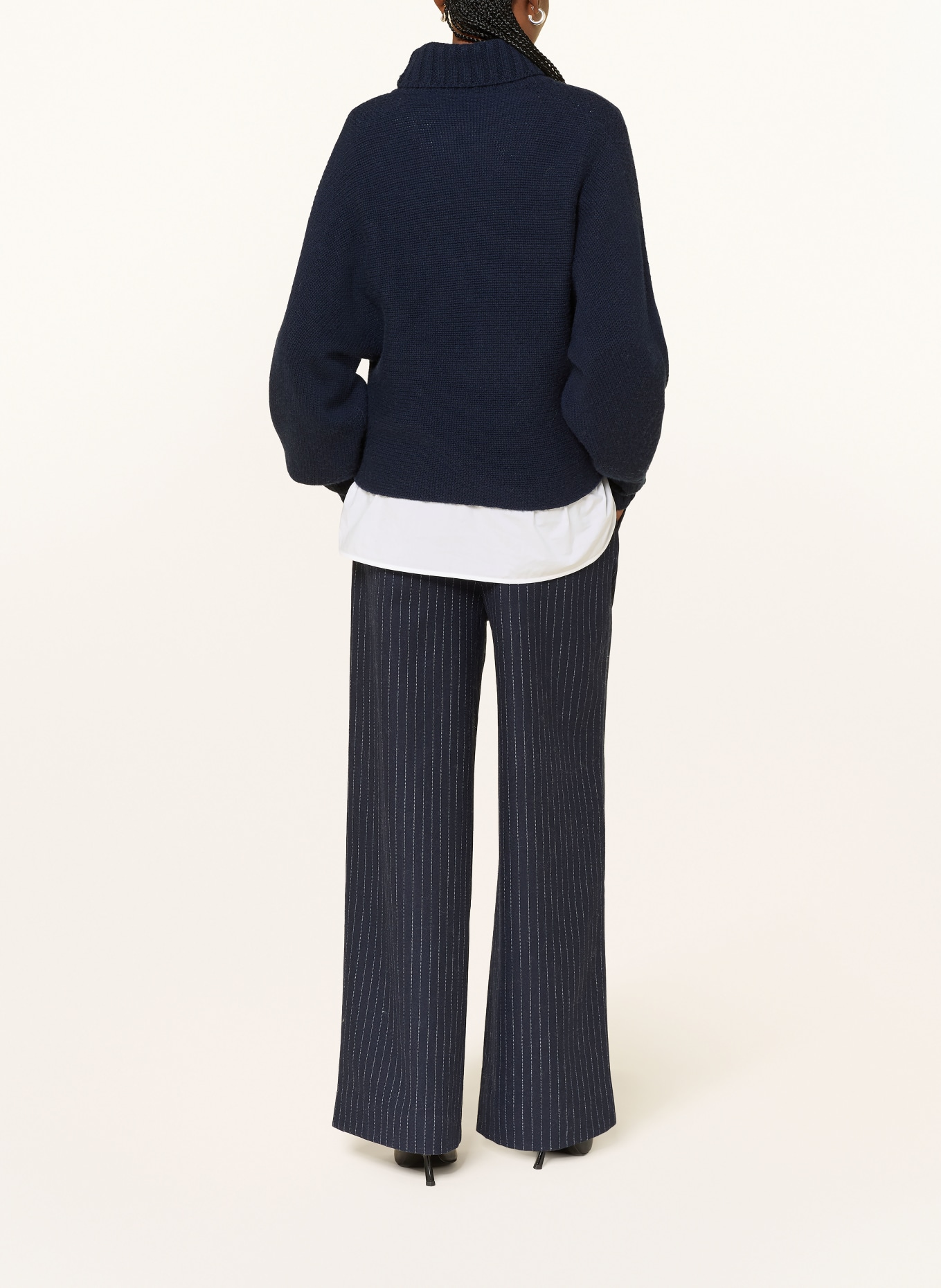 Alcidia da Veiga Marlene-broek: DONKERBLAUW / WIT