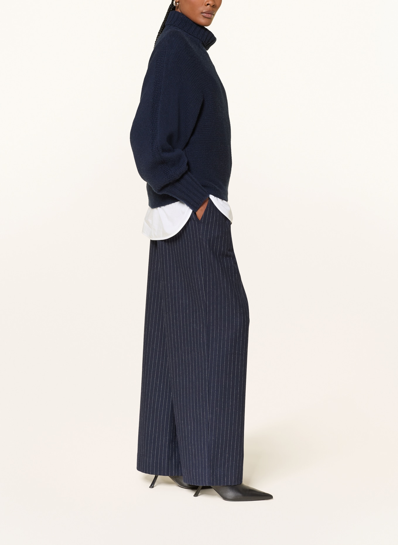 Alcidia da Veiga Marlene-broek: DONKERBLAUW / WIT