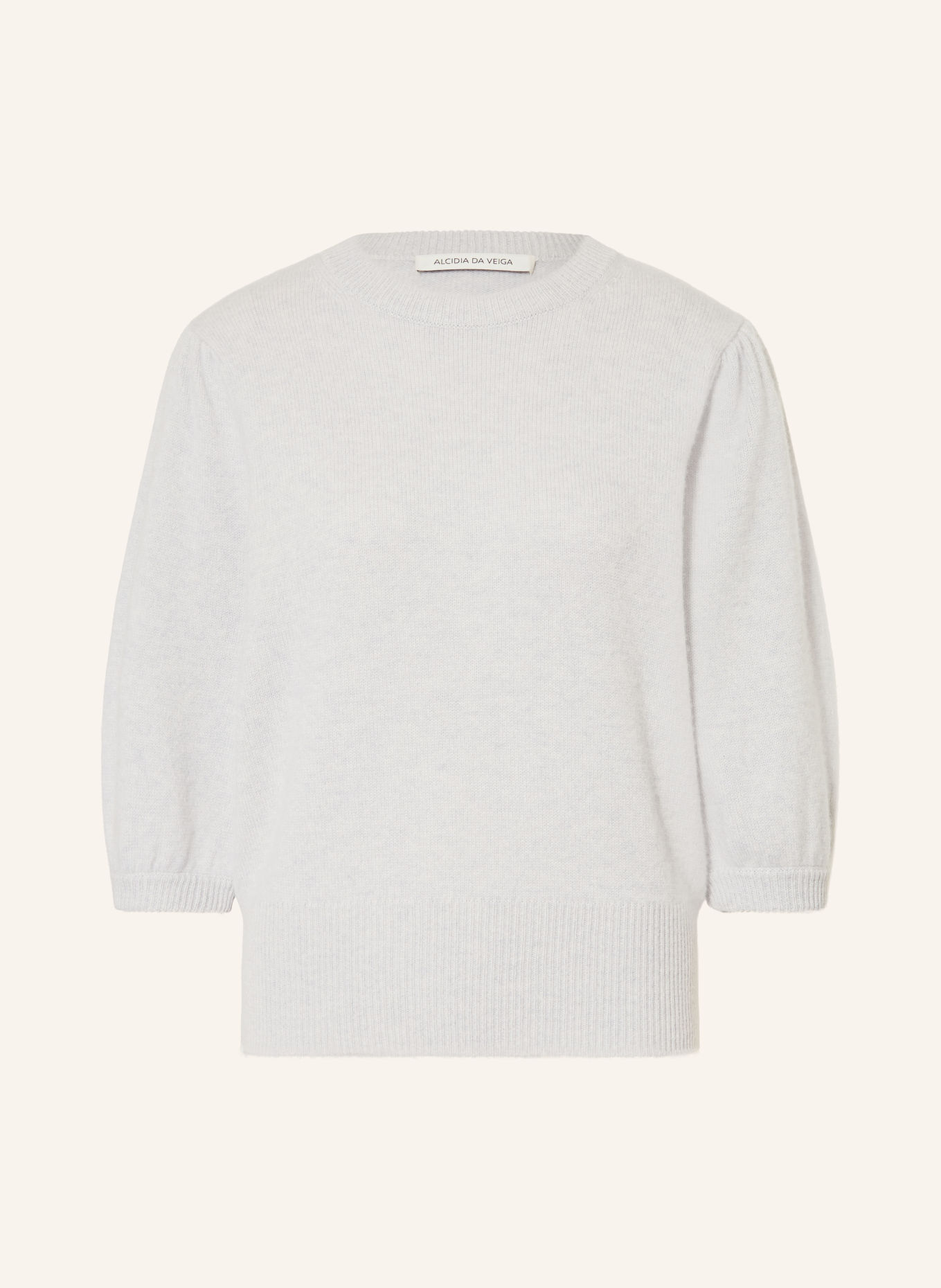 Alcidia da Veiga Pullover mit 3/4-Arm und Cashmere: HELLGRAU