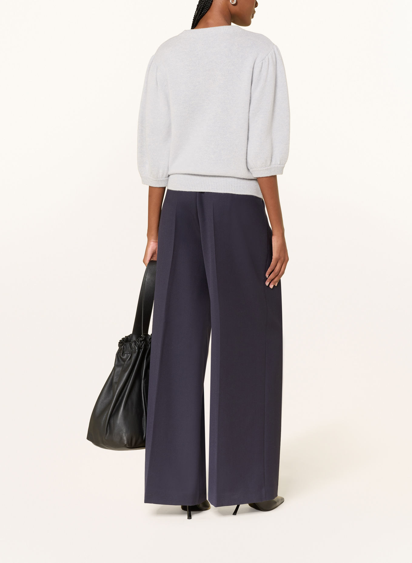 Alcidia da Veiga Pullover mit 3/4-Arm und Cashmere: HELLGRAU