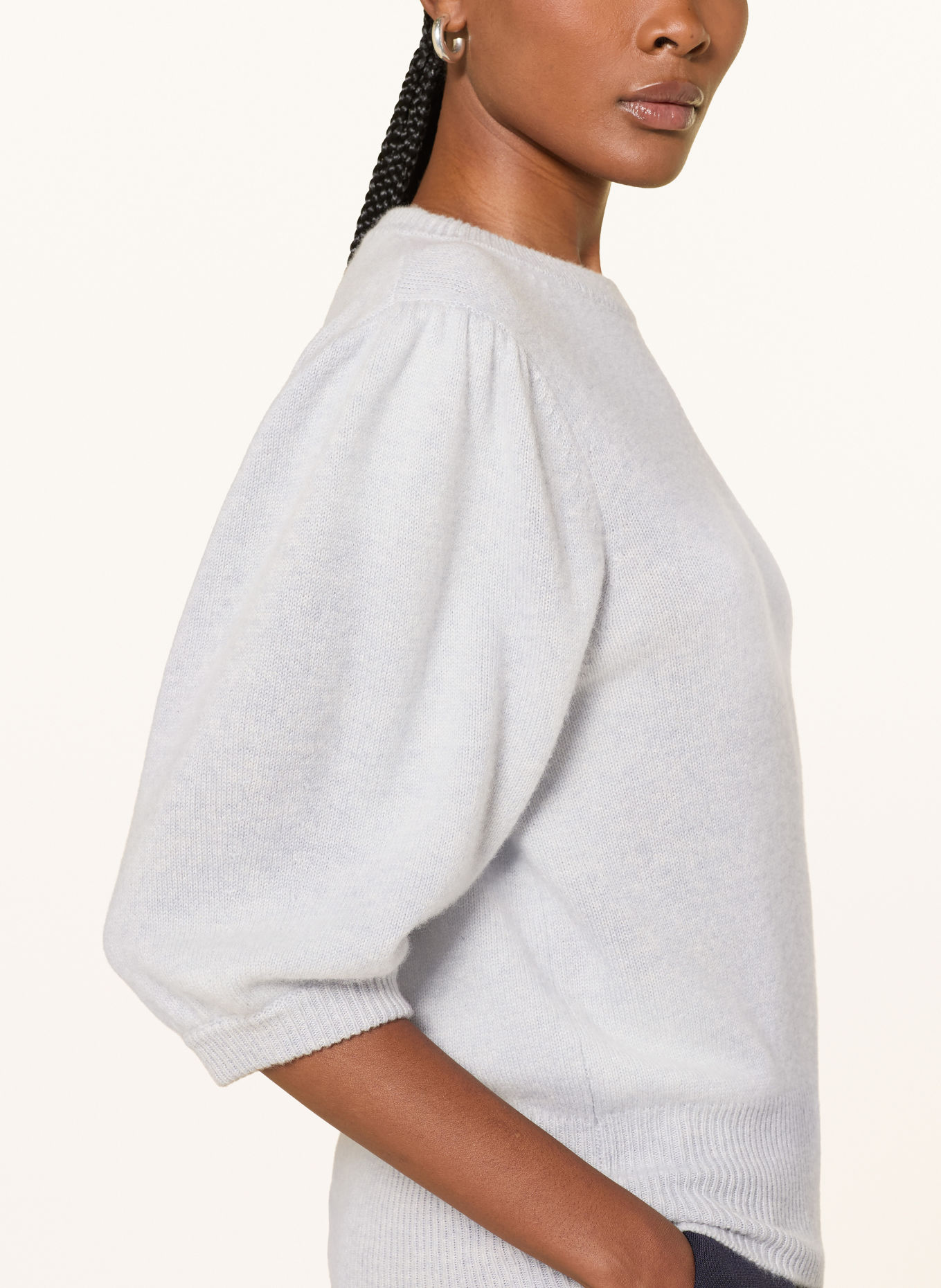 Alcidia da Veiga Pullover mit 3/4-Arm und Cashmere: HELLGRAU