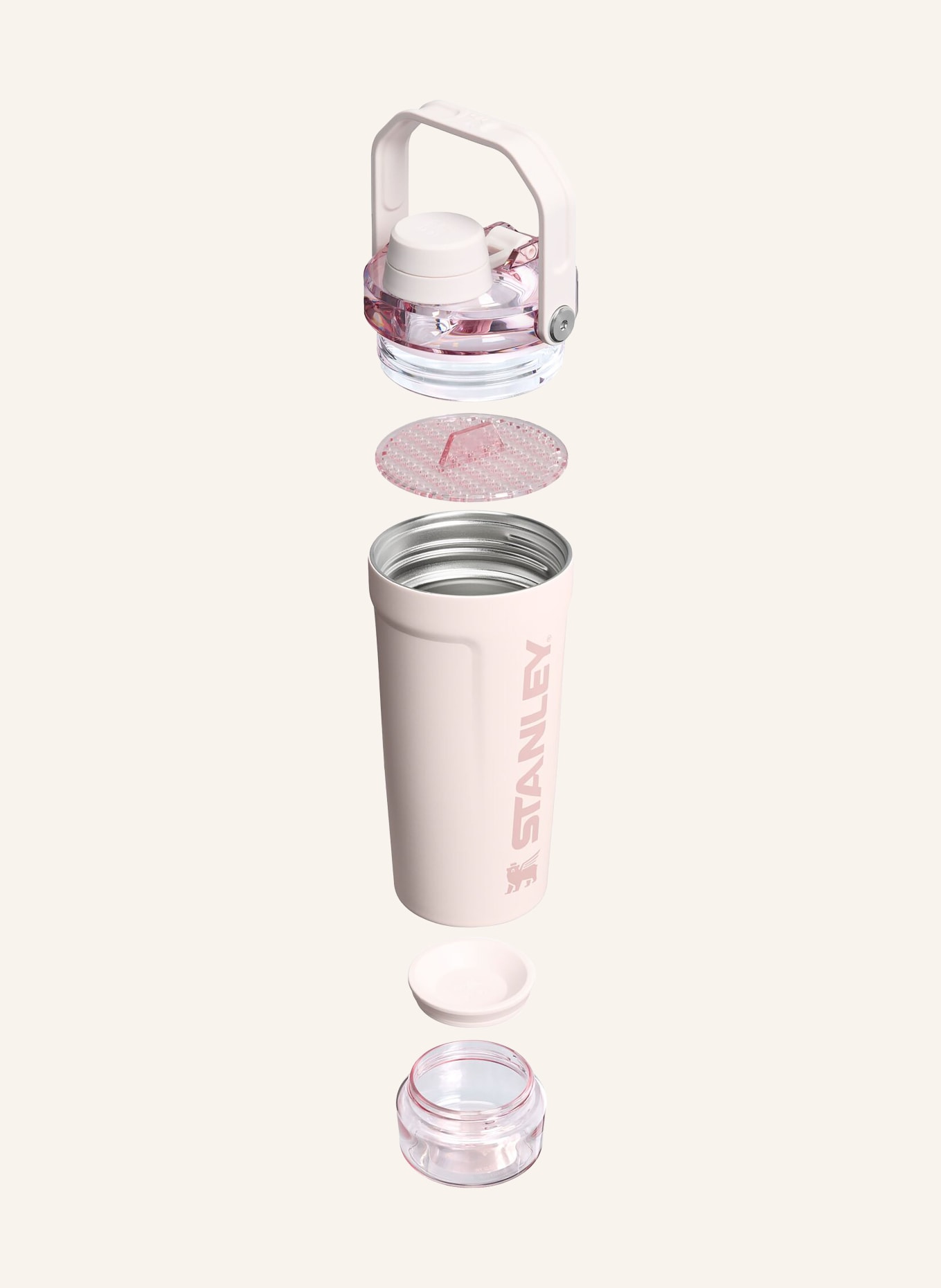 STANLEY Thermobecher THE VITALIZE™ SHAKER: HELLROSA / SILBER