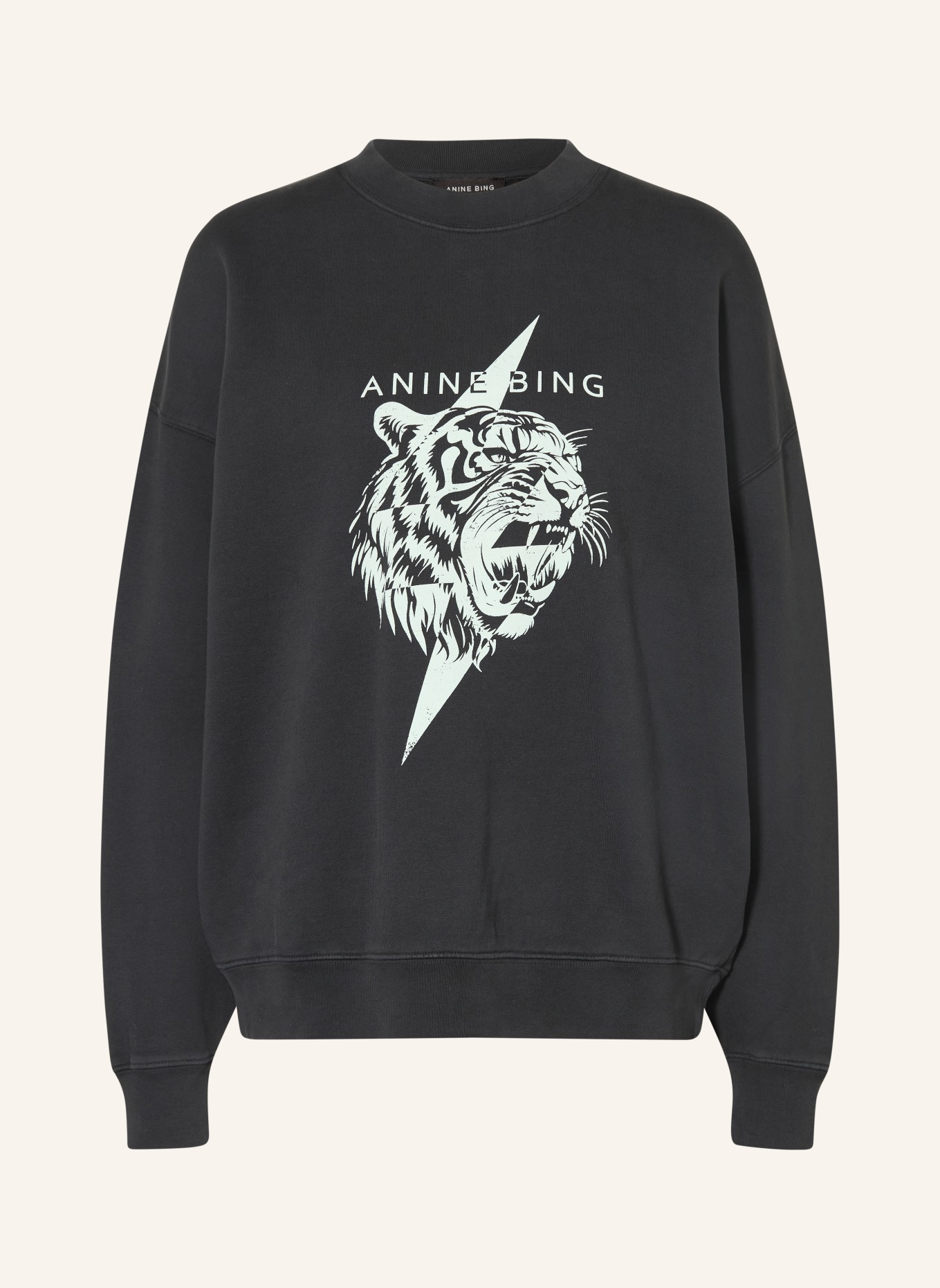 ANINE BING Mikina MILES: ČERNÁ / MÁTOVÁ