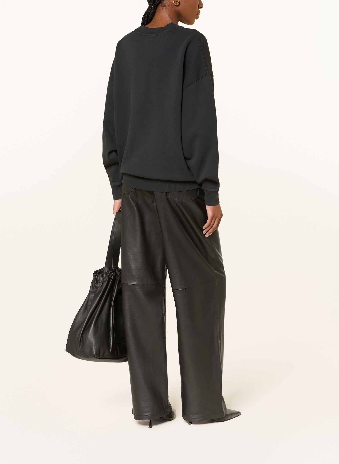 ANINE BING Mikina MILES: ČERNÁ / MÁTOVÁ