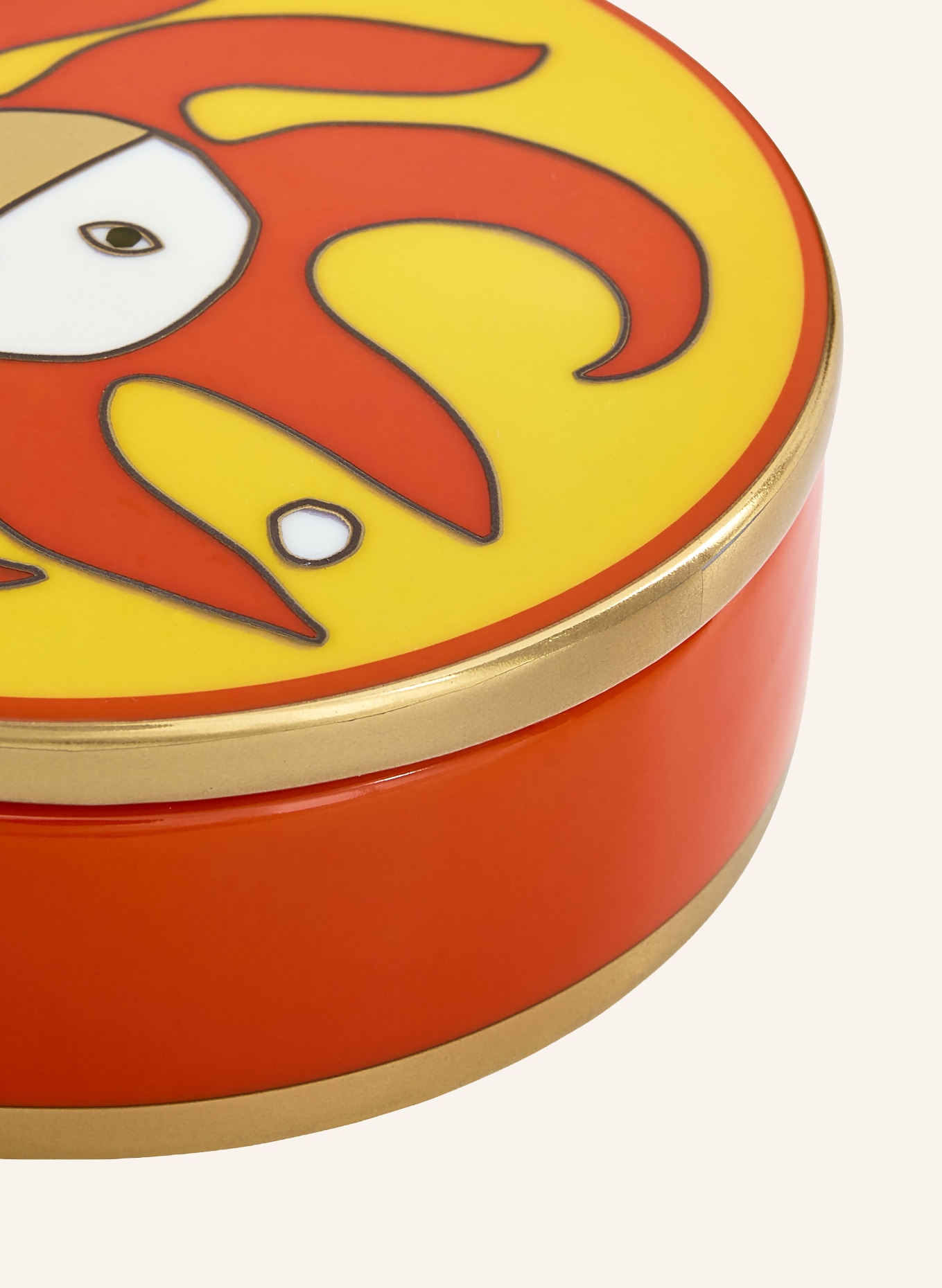 JONATHAN ADLER Boîte de rangement PLAYA ROUND: ORANGE / JAUNE / BLANC