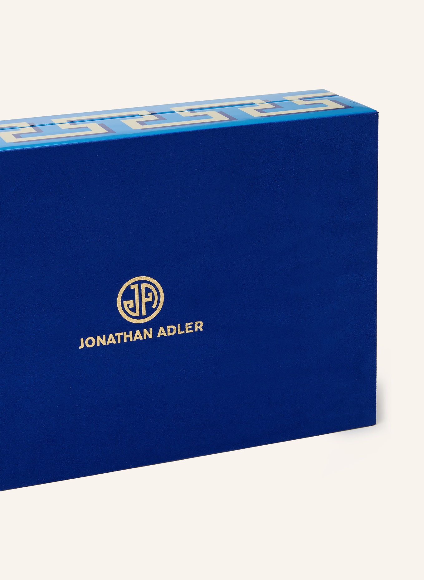 JONATHAN ADLER Boîte de rangement LABYRINTH LACQUER: BLEU / MARRON CLAIR / BLEU FONCÉ