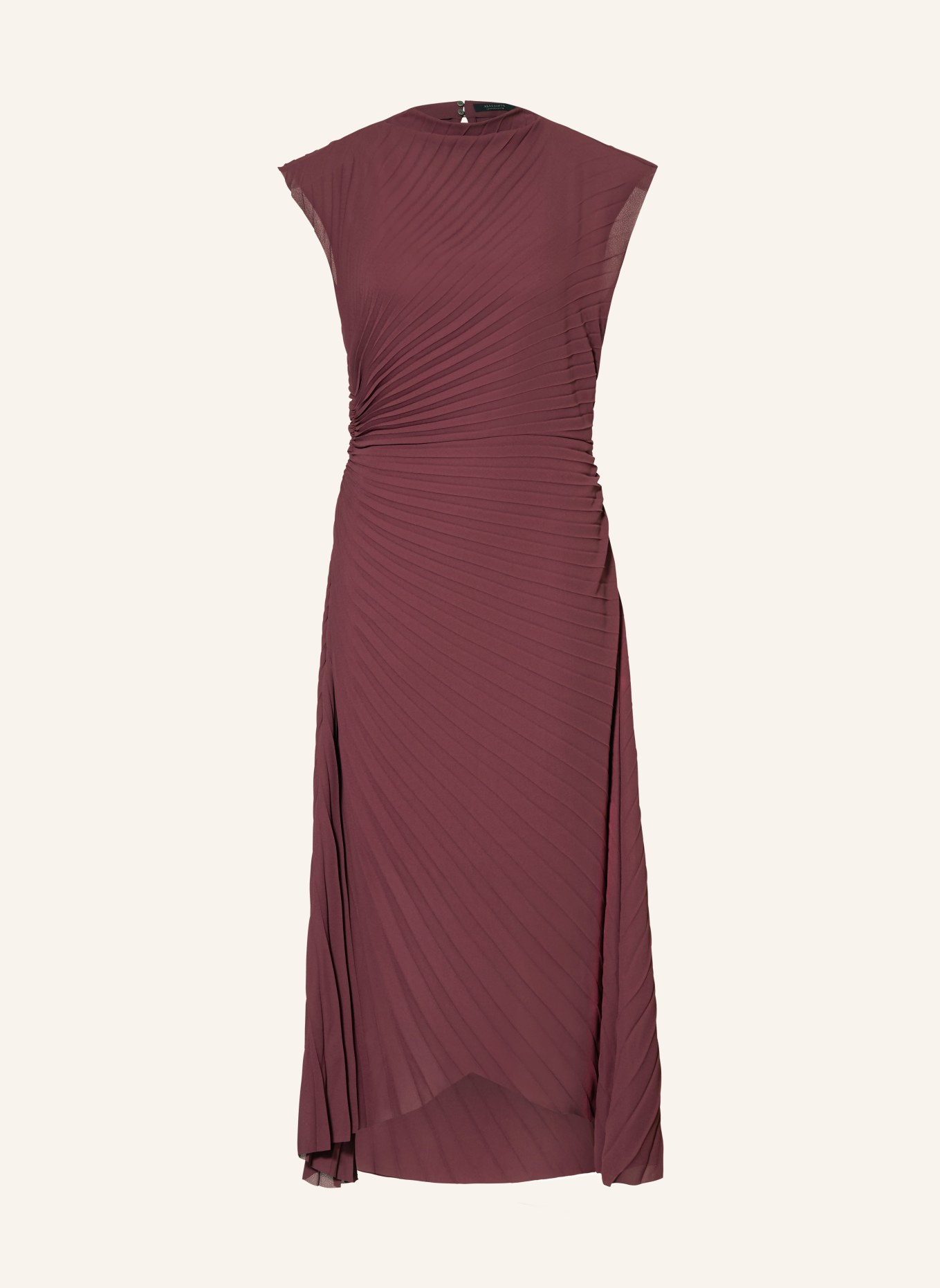 ALLSAINTS Robe plissée RAYANNA: ROUGE FONCÉ