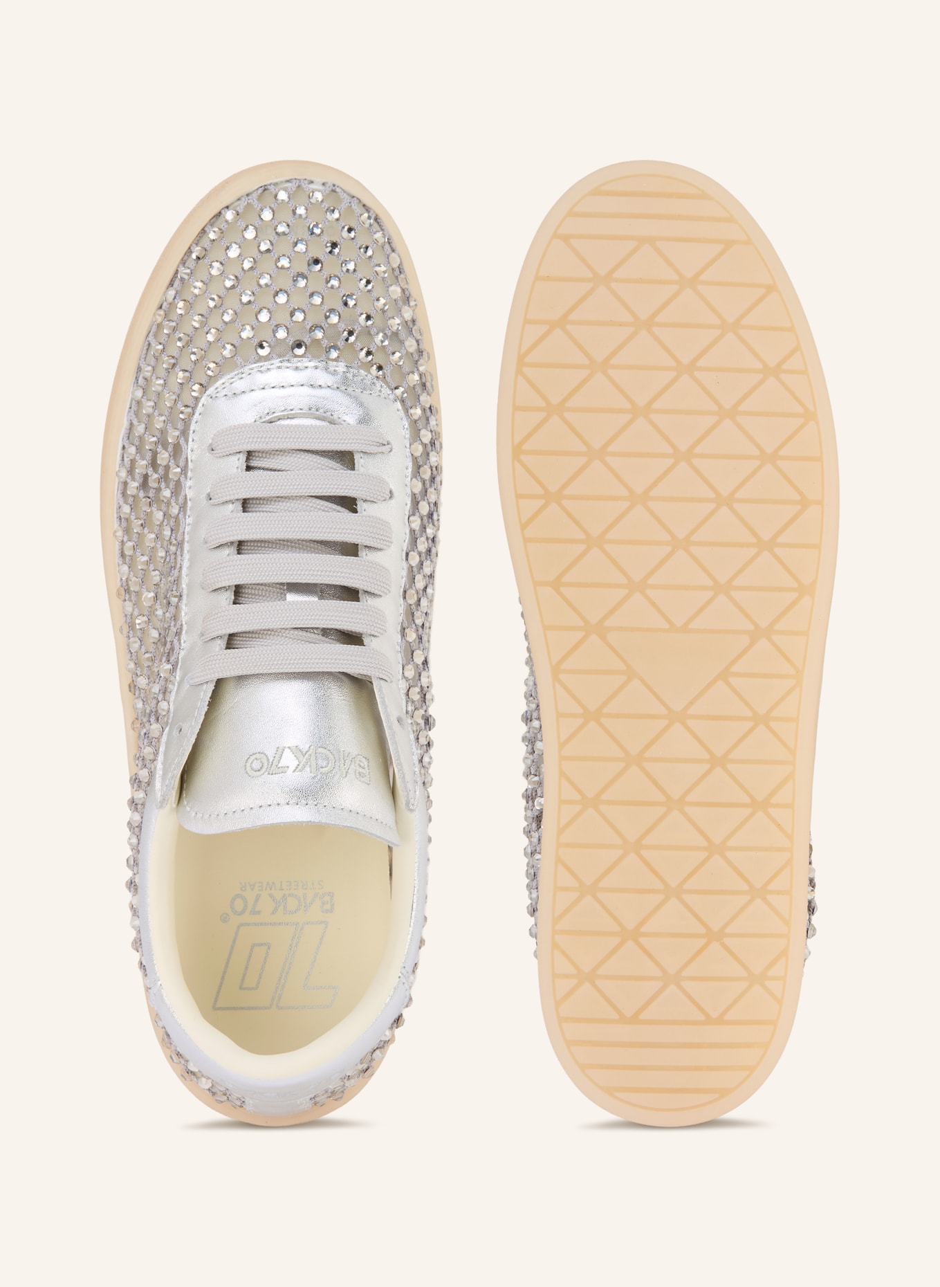 BACK 70 Sneaker BACK70 STRASS z kamieniami ozdobnymi: SREBRNY / JASNOCZARY