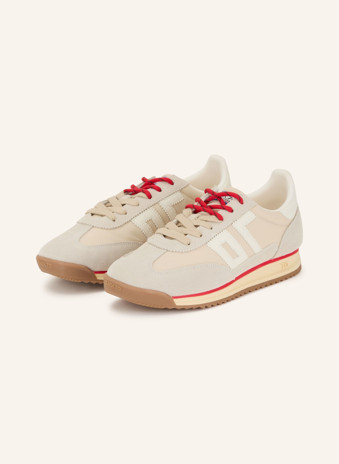 BACK 70 JOGGER N26 Sneakers: BEIGE / LIGHT GRAY / RED