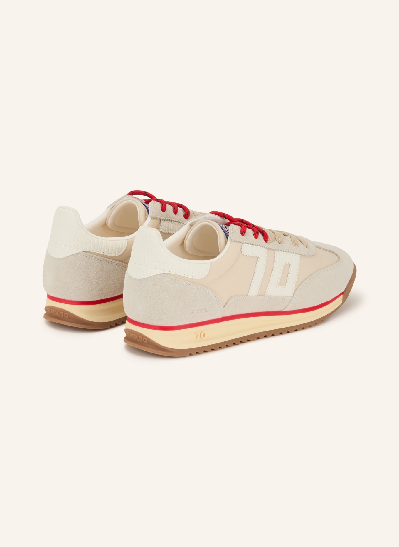 BACK 70 JOGGER N26 Sneakers: BEIGE / LIGHT GRAY / RED