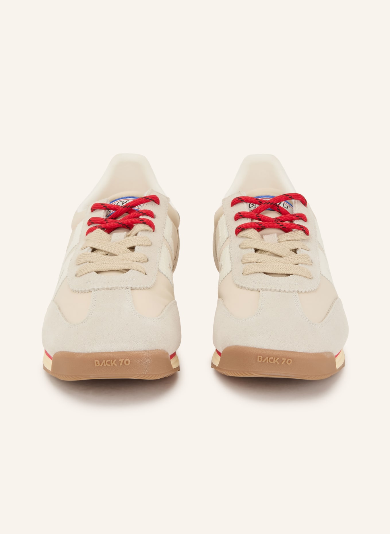 BACK 70 JOGGER N26 Sneakers: BEIGE / LIGHT GRAY / RED