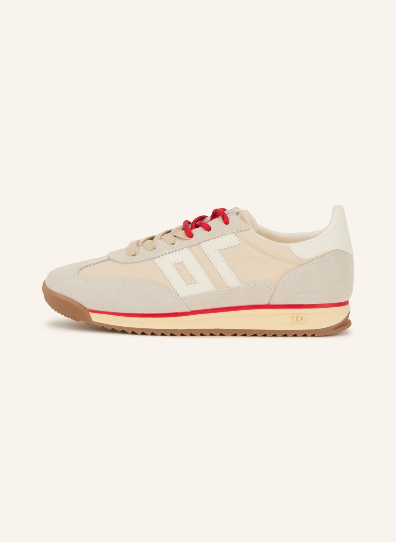 BACK 70 JOGGER N26 Sneakers: BEIGE / LIGHT GRAY / RED