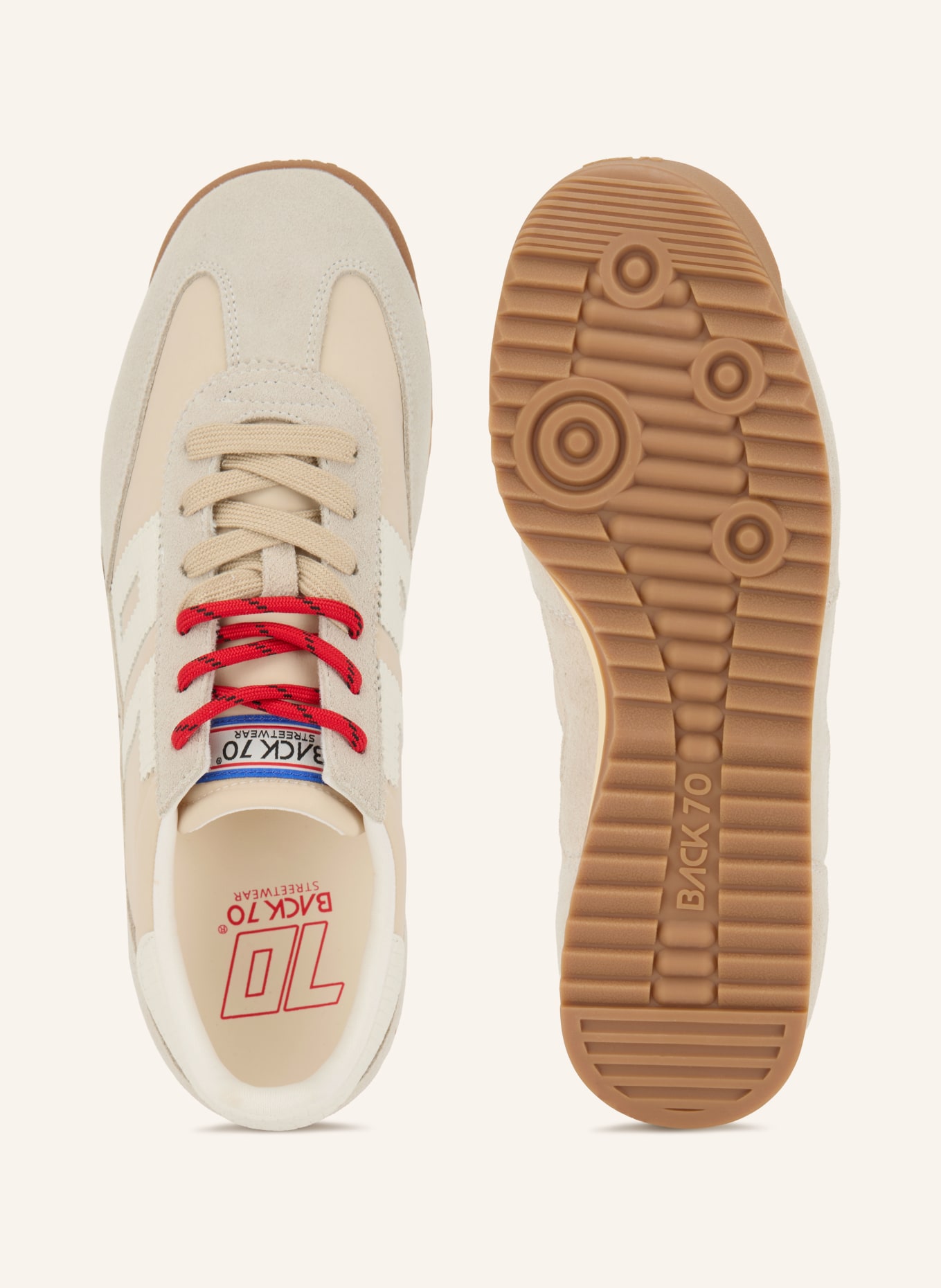 BACK 70 JOGGER N26 Sneakers: BEIGE / LIGHT GRAY / RED