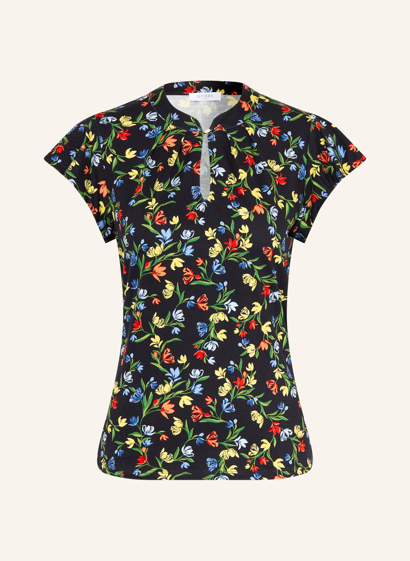 HOBBS Blusenshirt LILA: DUNKELBLAU / ROT / GELB