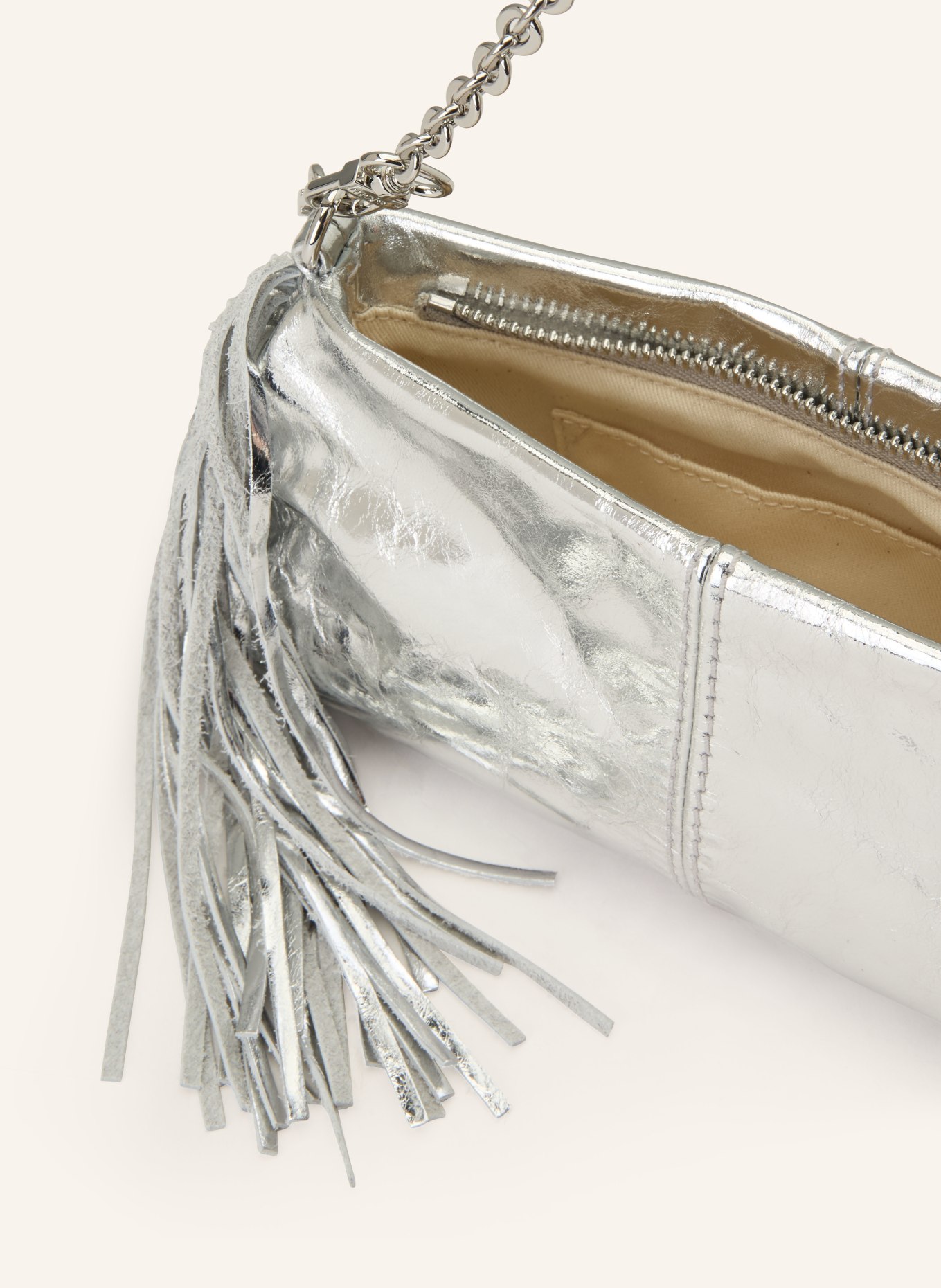maje Torebka z frędzlami: SREBRNY