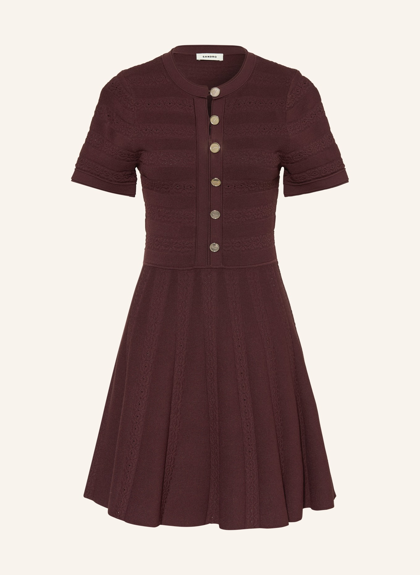 SANDRO Strickkleid: DUNKELBRAUN
