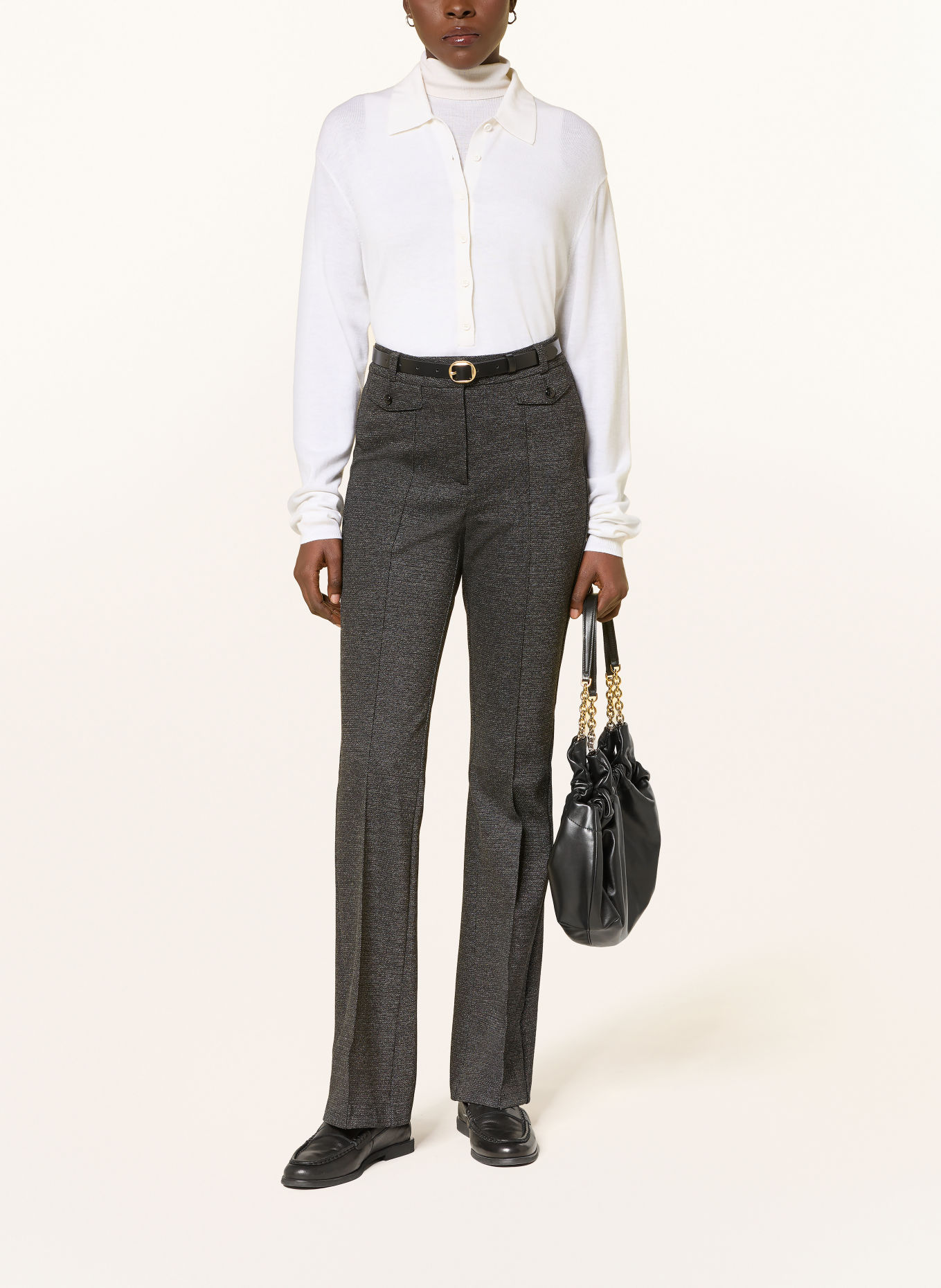 CAMBIO Bootcut-Hose FLEUR: DUNKELGRAU