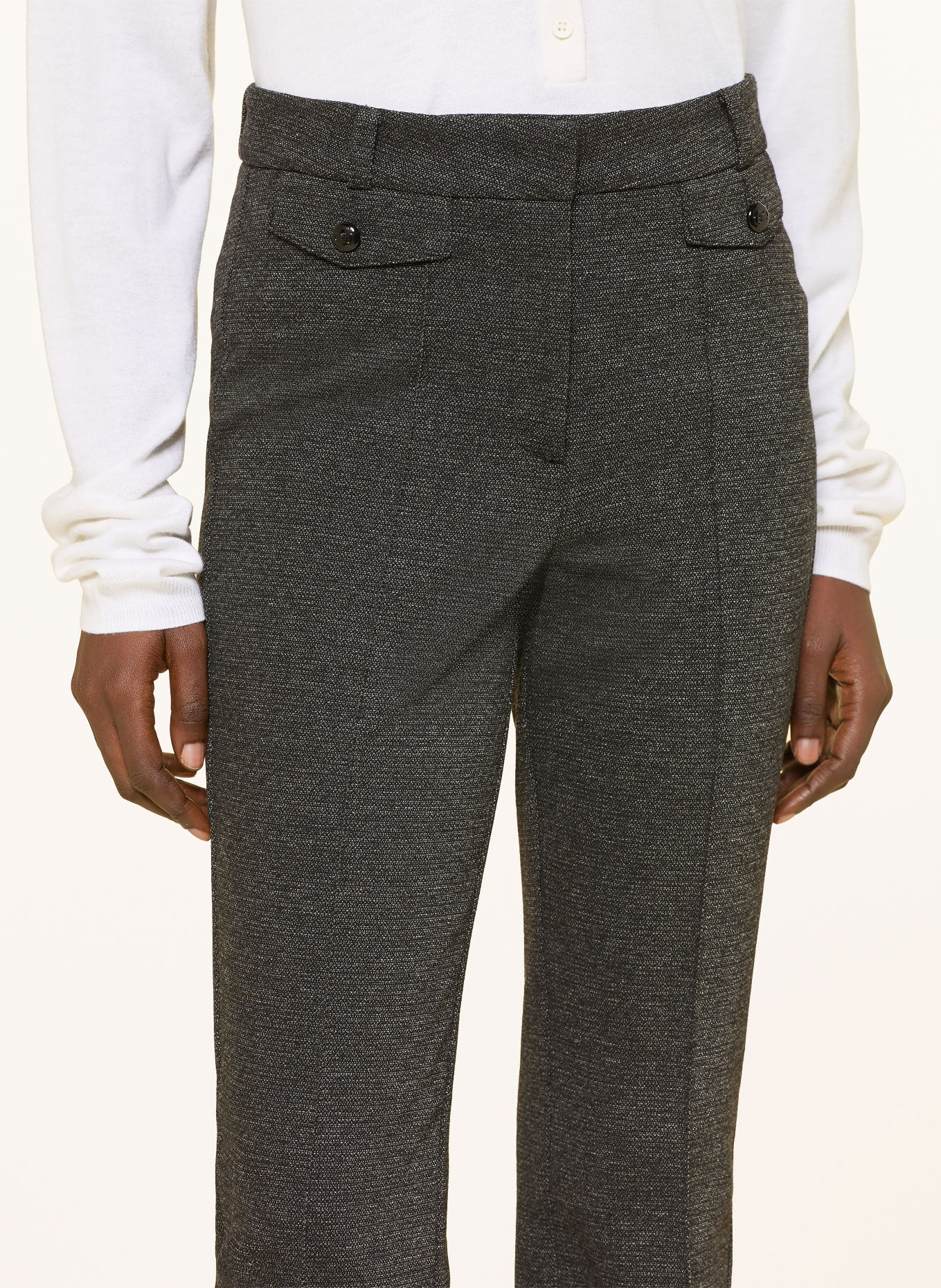 CAMBIO Bootcut-Hose FLEUR: DUNKELGRAU