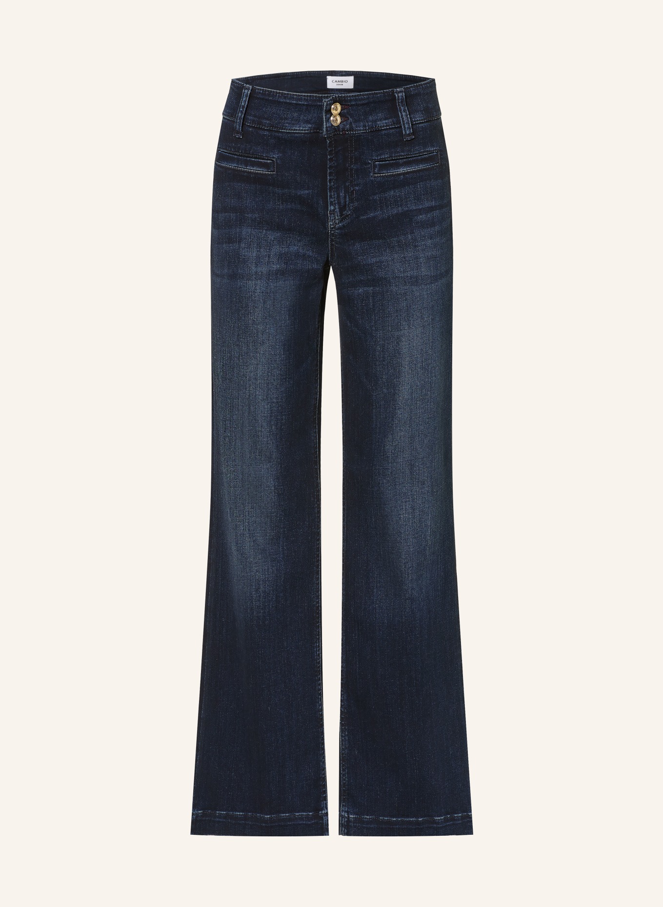 CAMBIO TESSA-jeans met uitlopende pijpen en studs: 5060 soft cozy blue