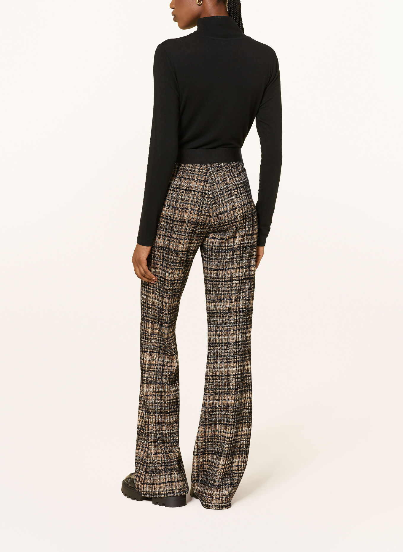 CAMBIO FRANCIS Velvet Bootcut Pants: BEIGE / DARK BLUE / BLACK