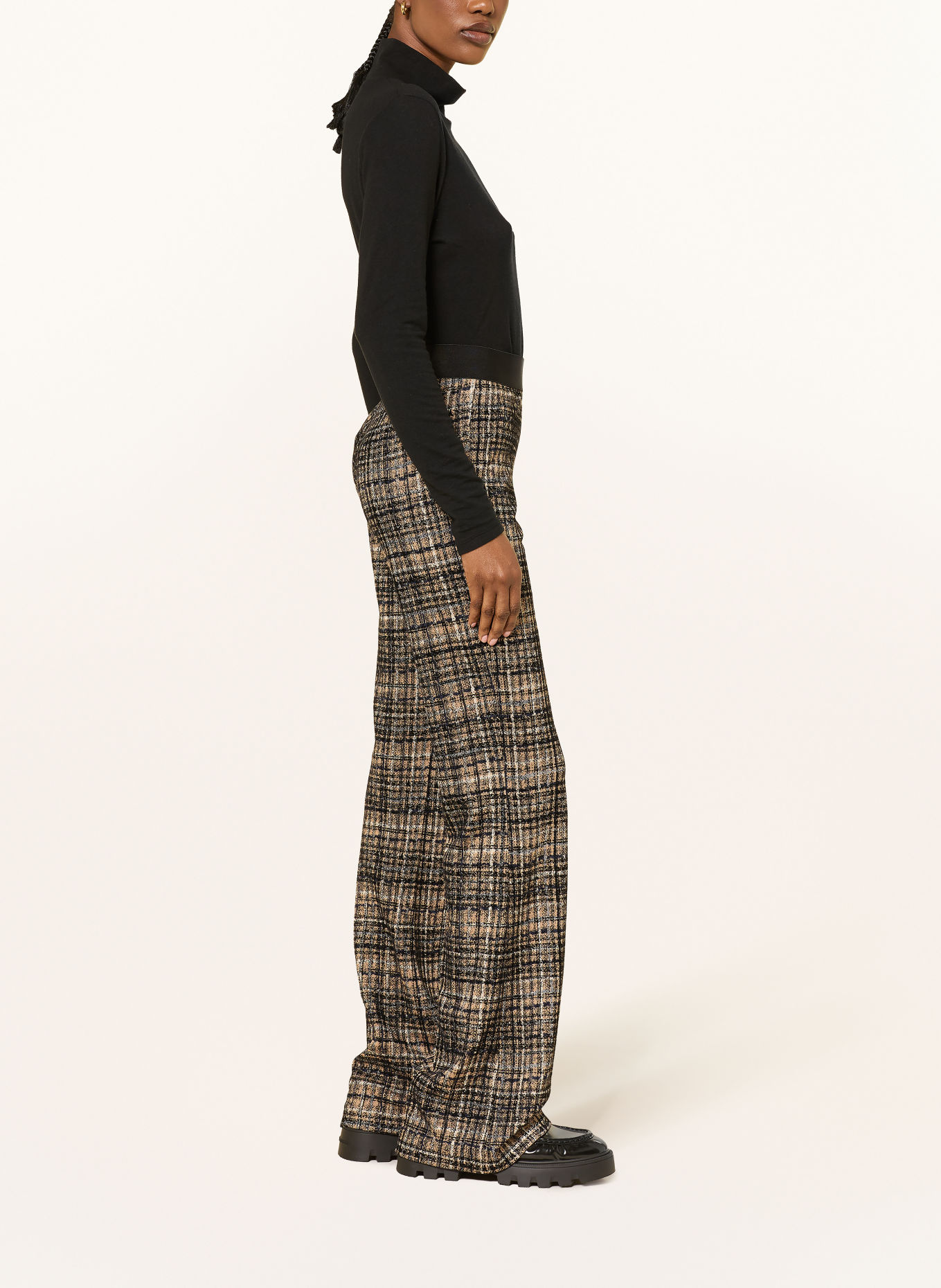 CAMBIO FRANCIS Velvet Bootcut Pants: BEIGE / DARK BLUE / BLACK