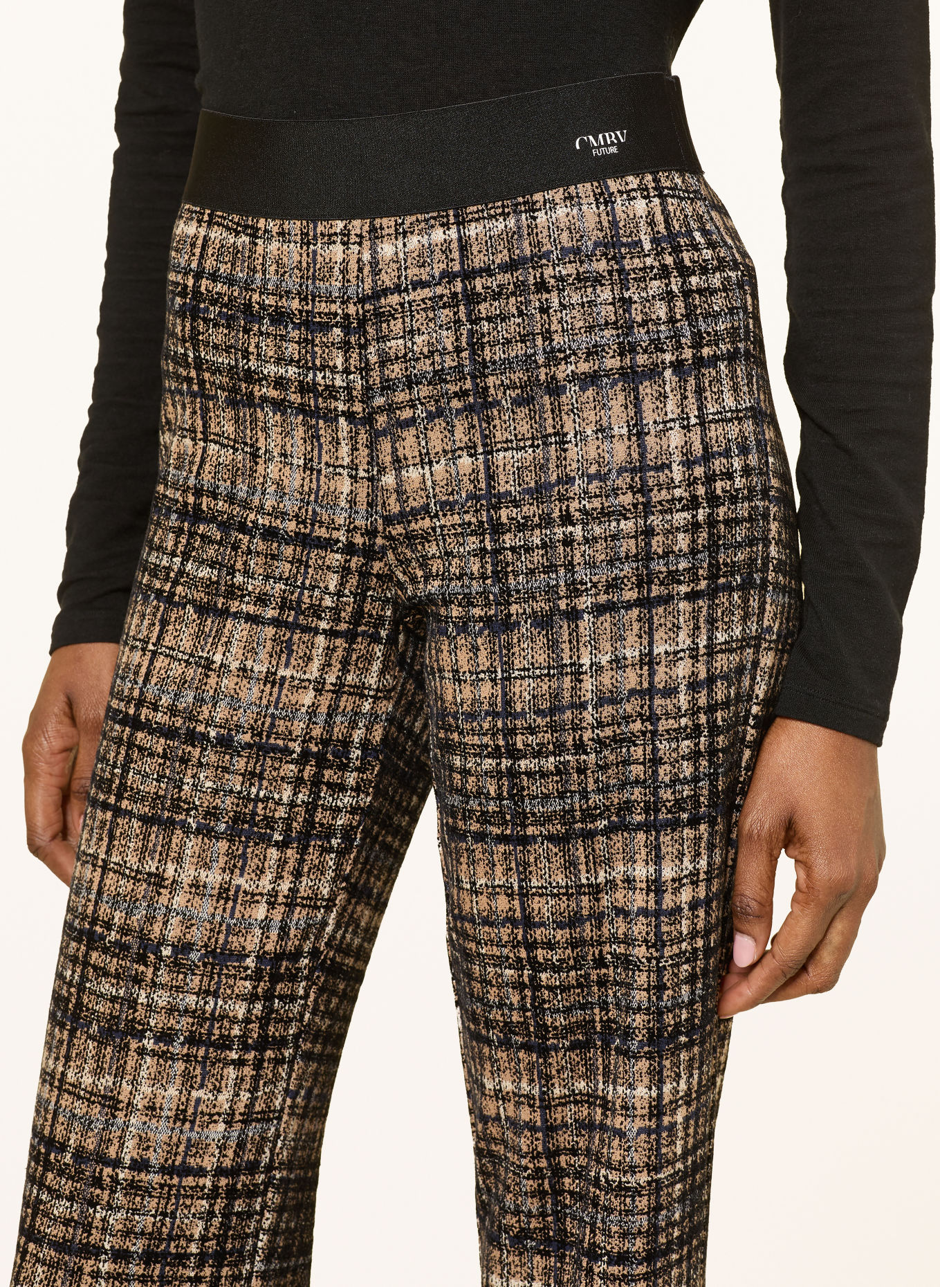 CAMBIO FRANCIS Velvet Bootcut Pants: BEIGE / DARK BLUE / BLACK
