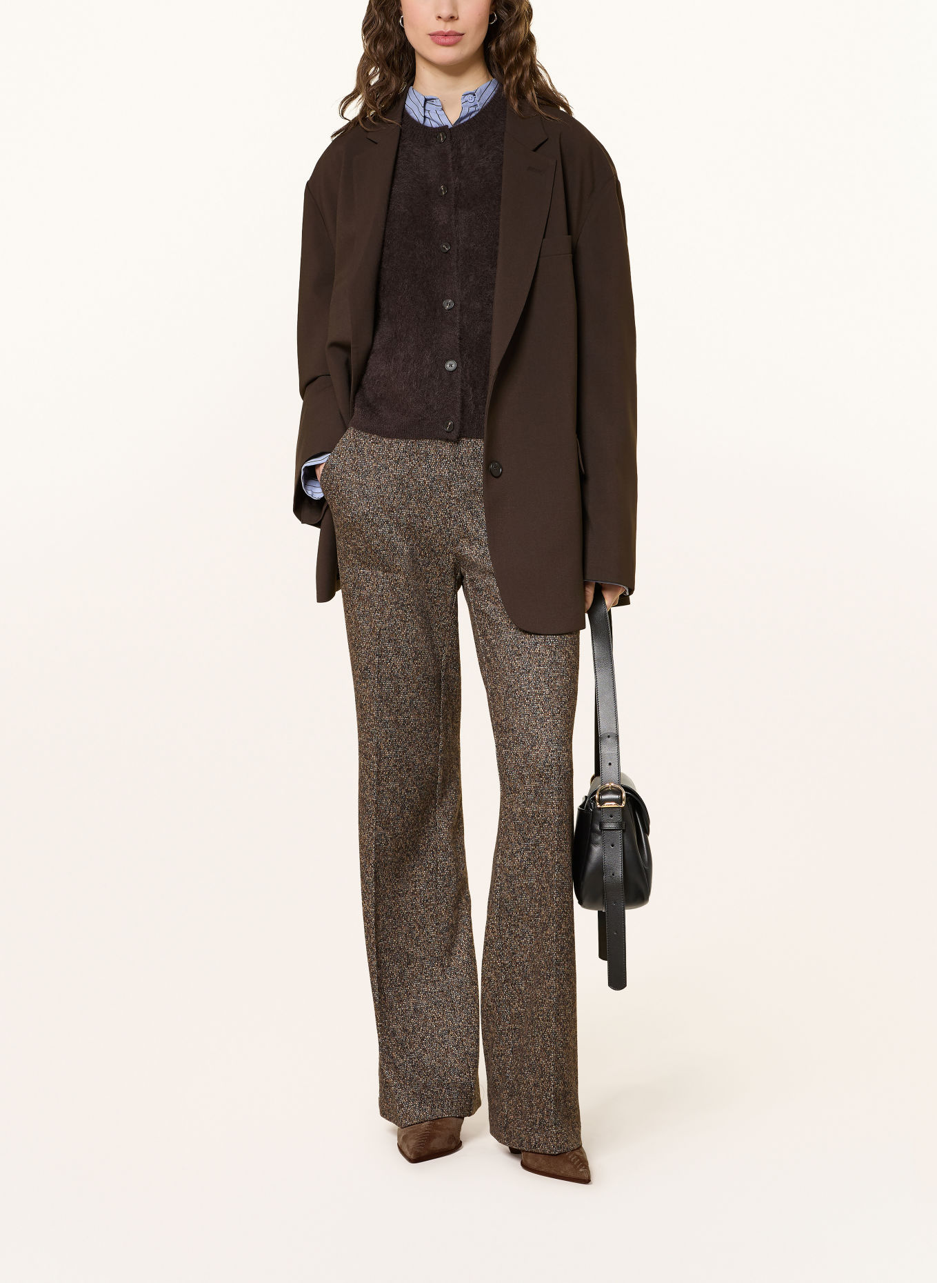 CAMBIO Marlene-broek: MARRON FONCÉ / ZWART