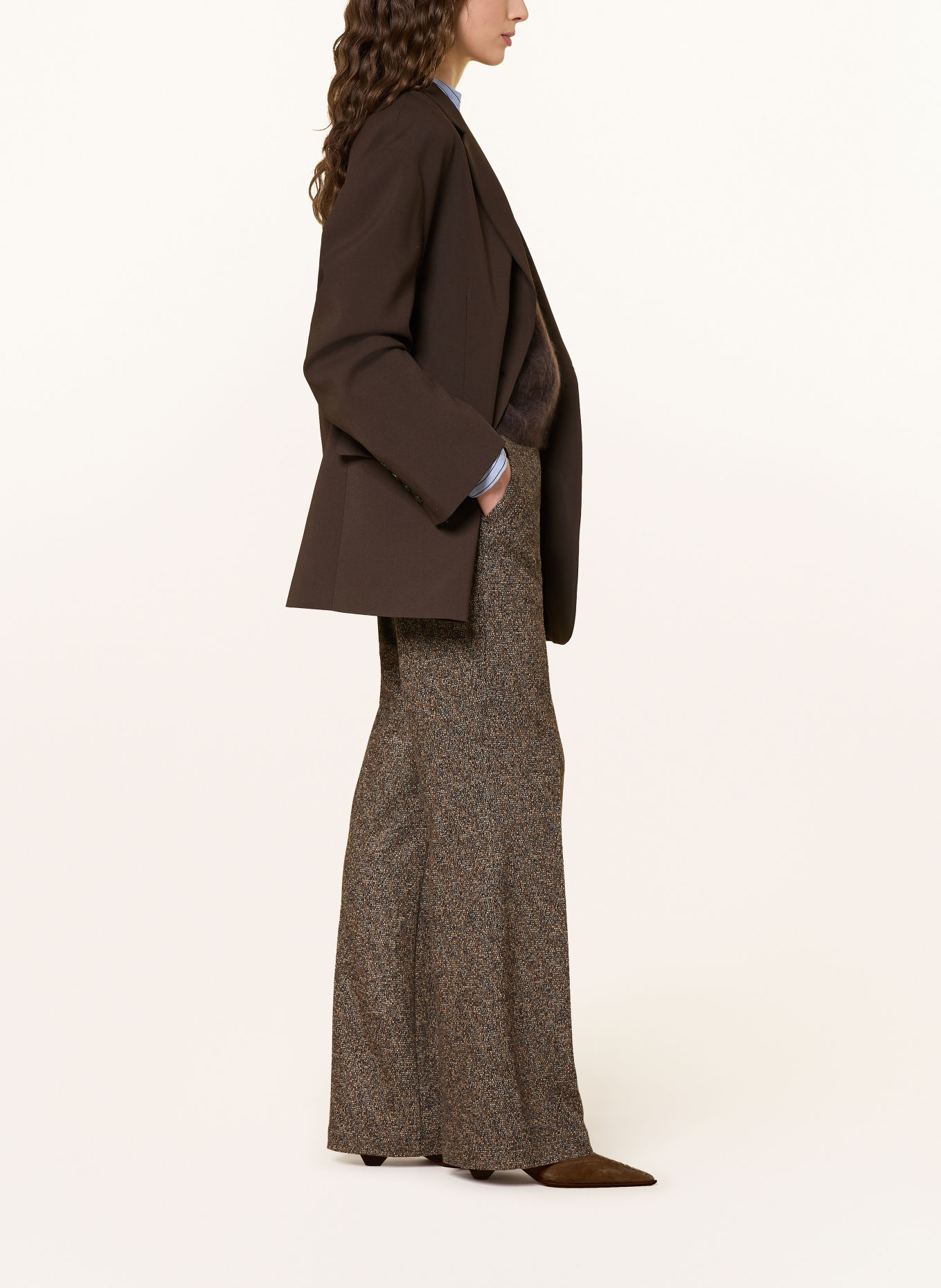 CAMBIO Marlene-broek: MARRON FONCÉ / ZWART