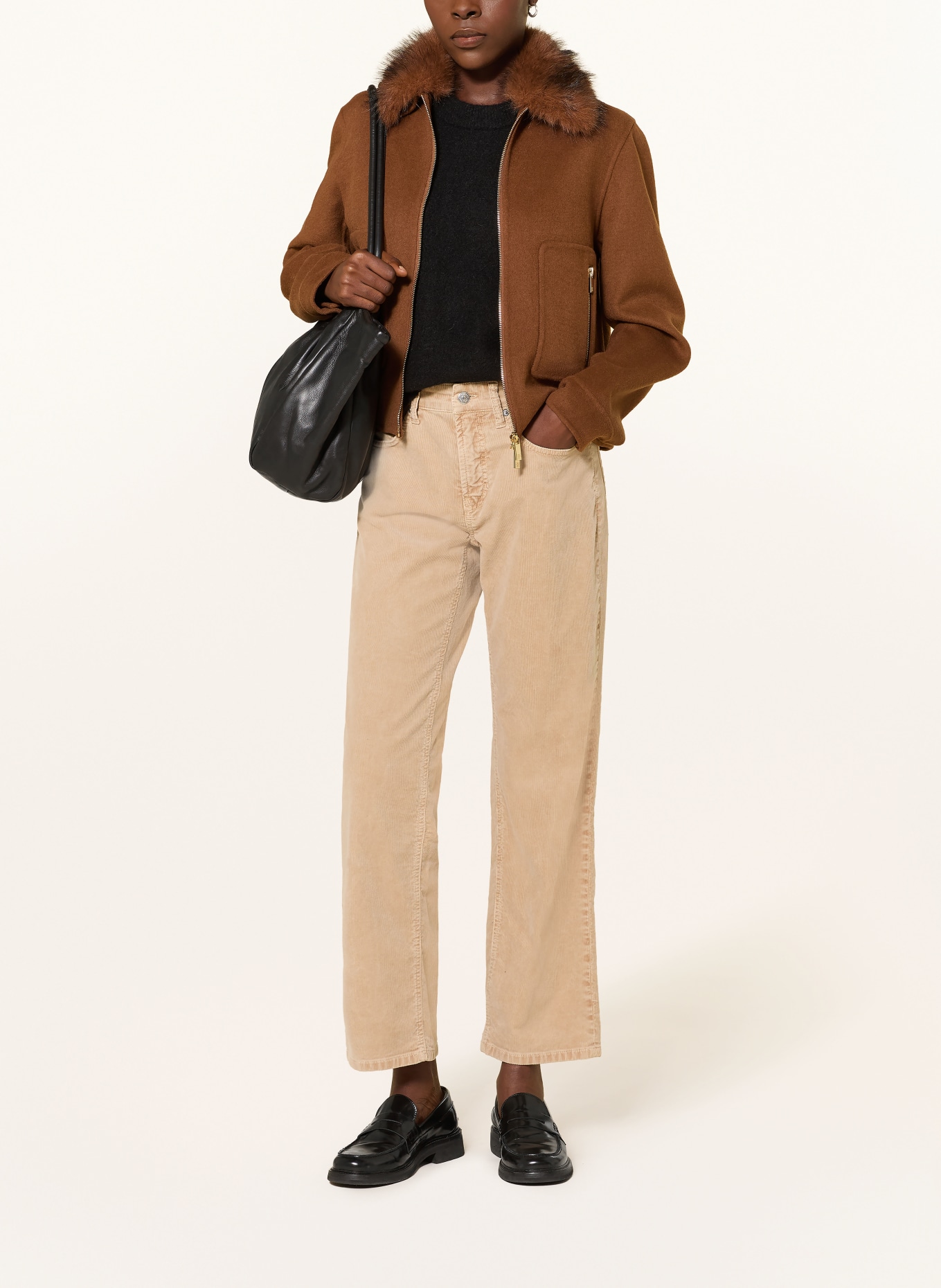 CAMBIO Corduroybroek GINI: BEIGE