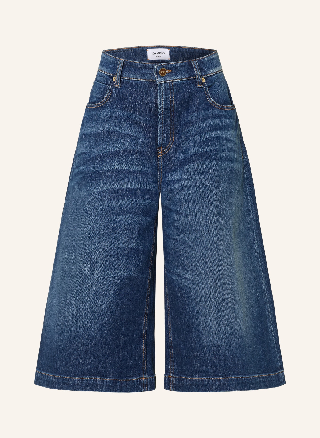 CAMBIO PALAZZO Denim Bermuda Shorts: 5287 salty dark fade