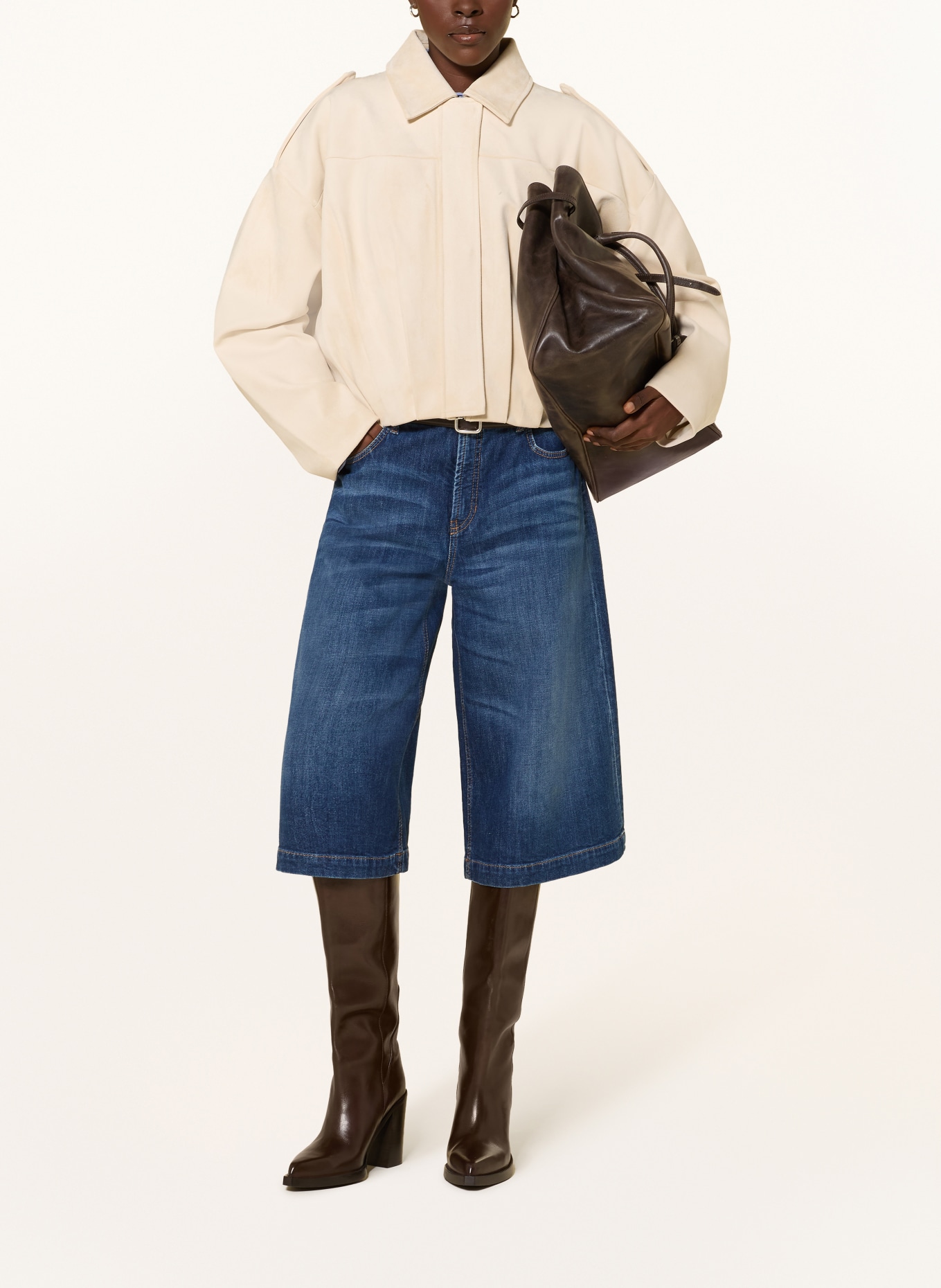 CAMBIO PALAZZO Denim Bermuda Shorts: 5287 salty dark fade