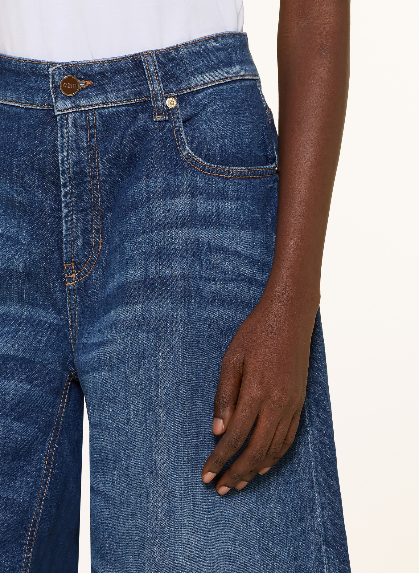 CAMBIO PALAZZO Denim Bermuda Shorts: 5287 salty dark fade