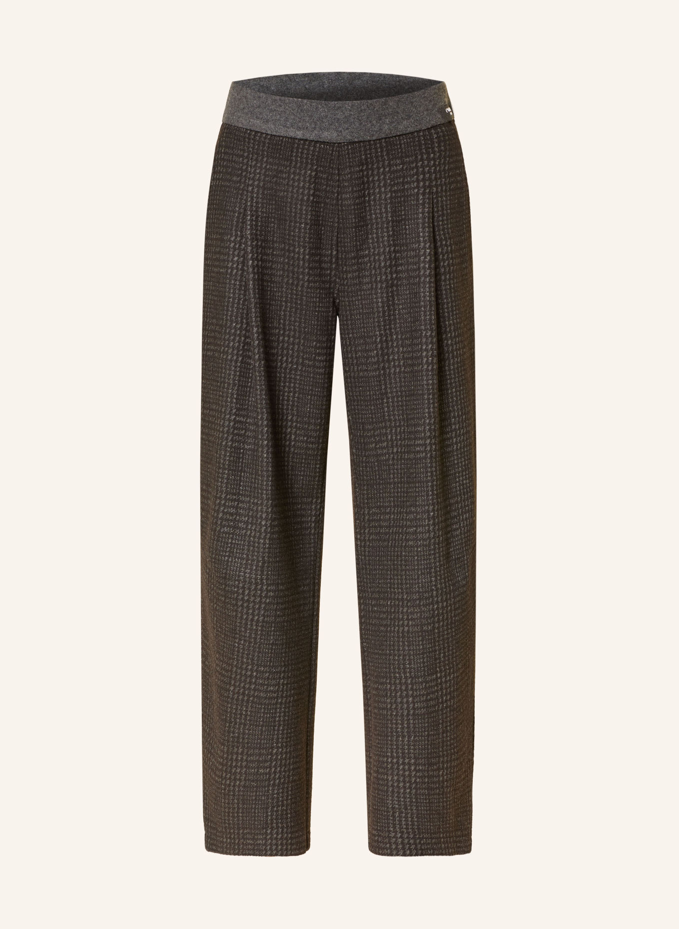 CAMBIO 7/8-broek OLIVE van flanel: ZWART / GRIJS
