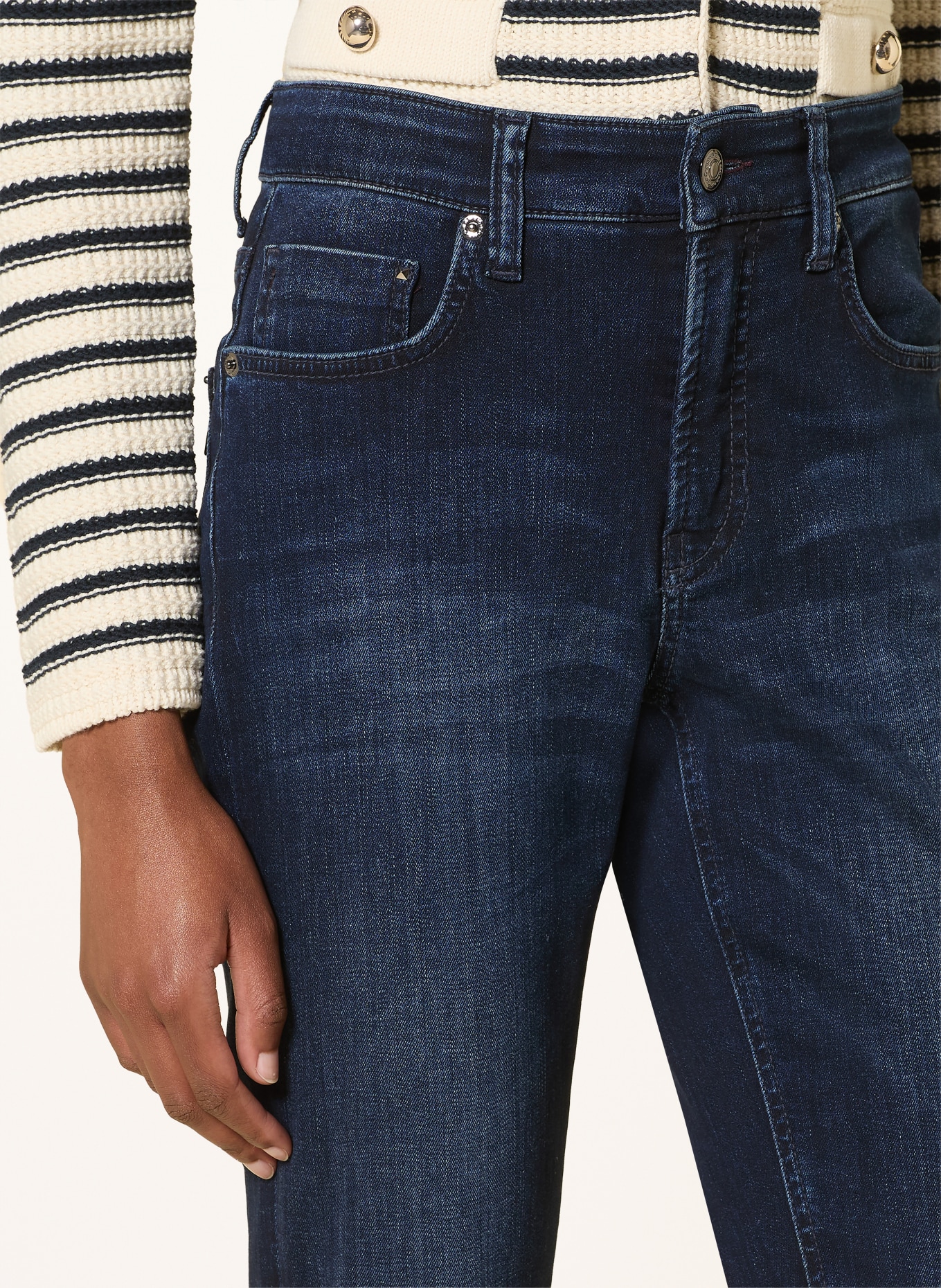 CAMBIO RAJA Skinny Jeans with Studs: 5060 soft cozy blue