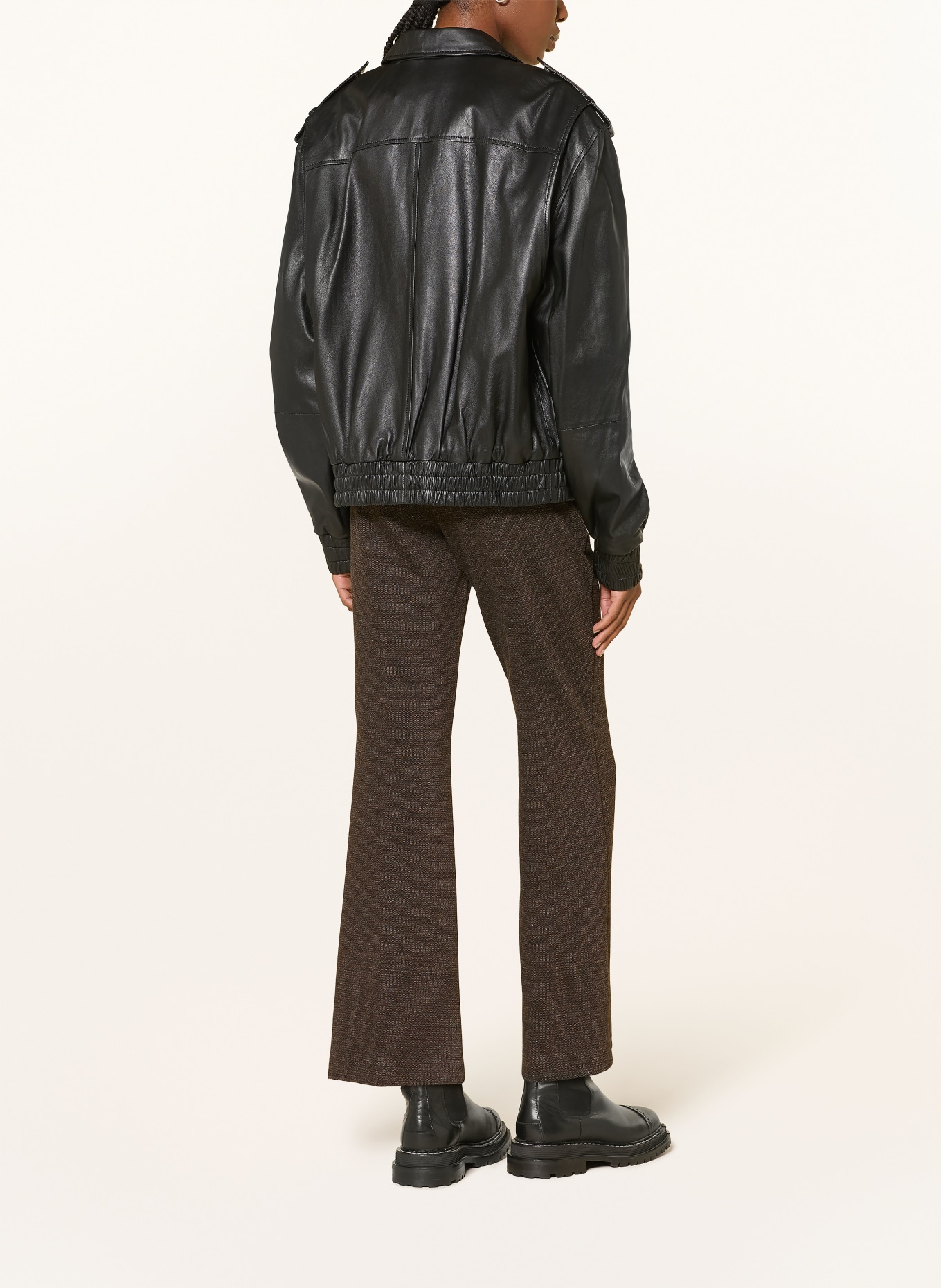 CAMBIO FRANCOISE Bootcut Pants: DARK BROWN / BLACK