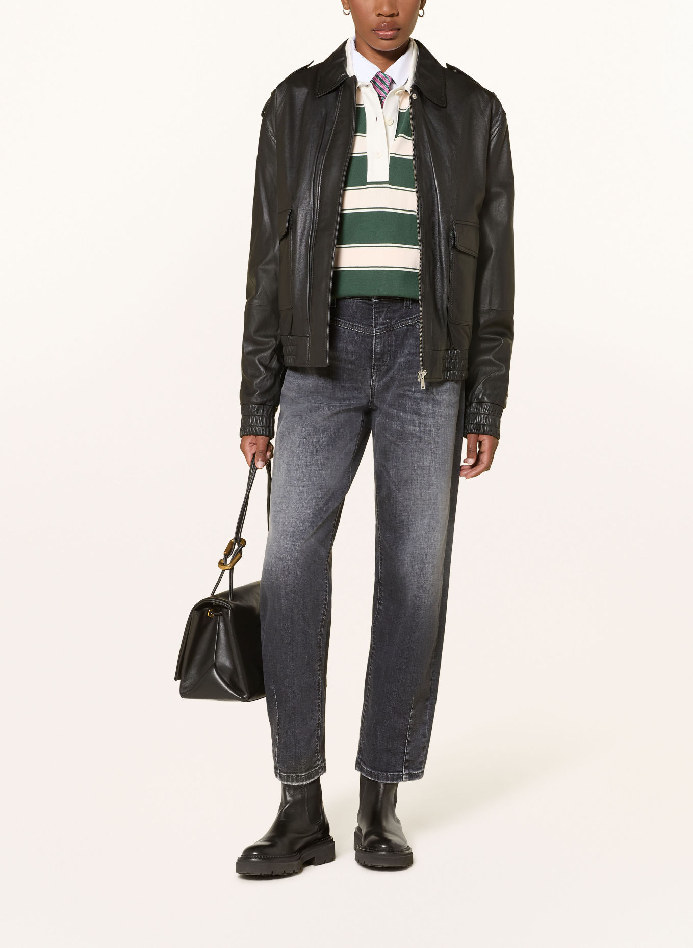 CAMBIO ELIN Barrel Jeans: 5115 natural black used