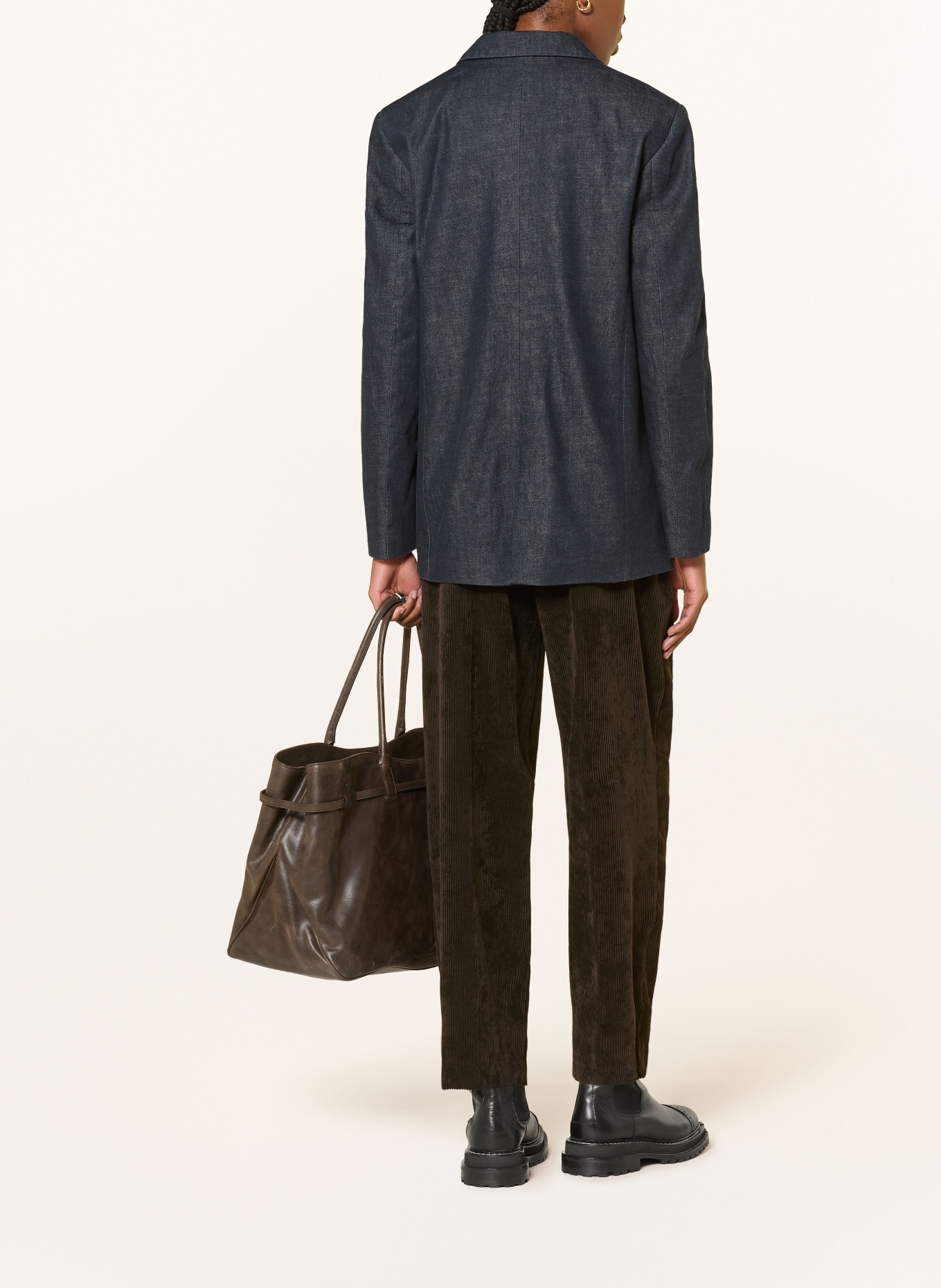 CAMBIO ORTENSIA Cord Pants: DARK BROWN