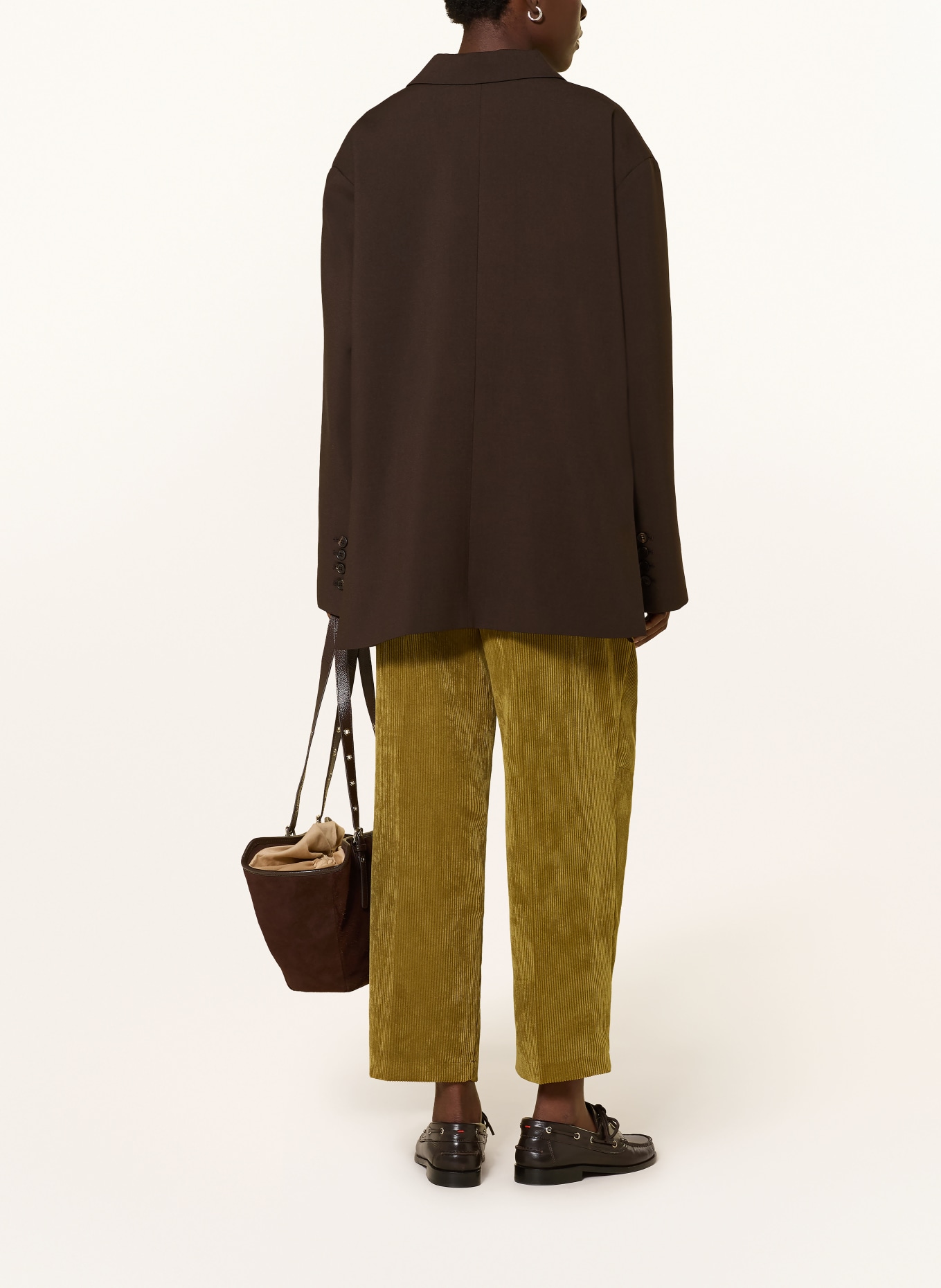 CAMBIO Pantalon en velours côtelé ORTENSIA: VERT