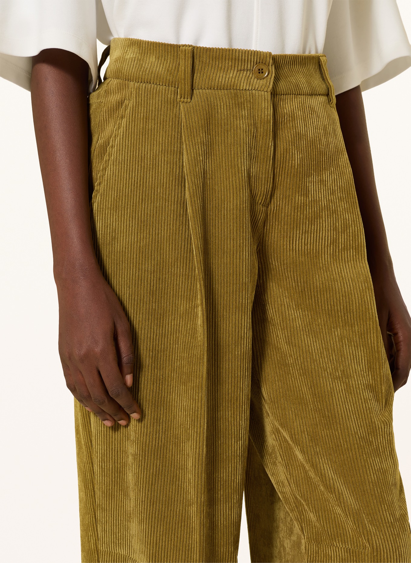 CAMBIO Pantalon en velours côtelé ORTENSIA: VERT