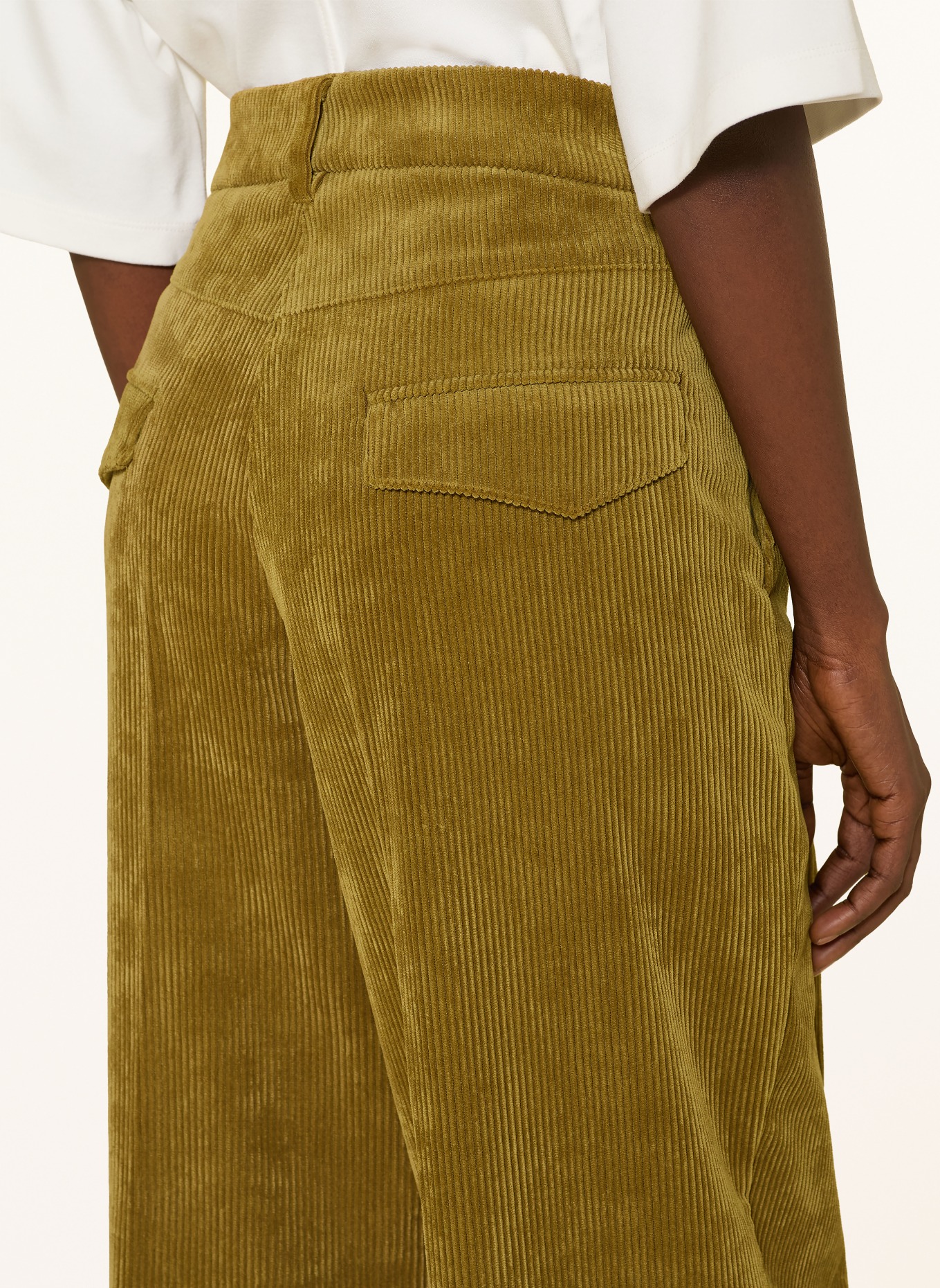 CAMBIO Pantalon en velours côtelé ORTENSIA: VERT