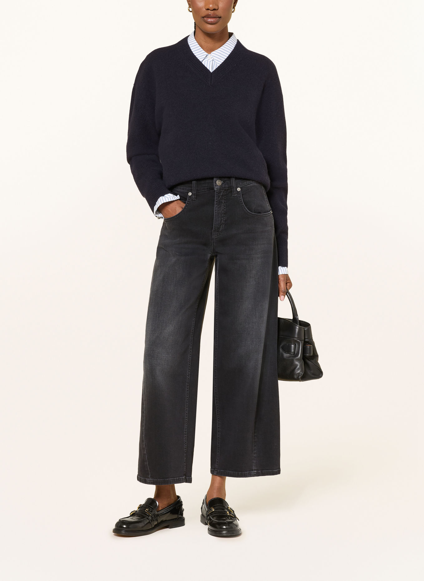 CAMBIO Džíny s rovným střihem ORLA: 5037 urban black wash