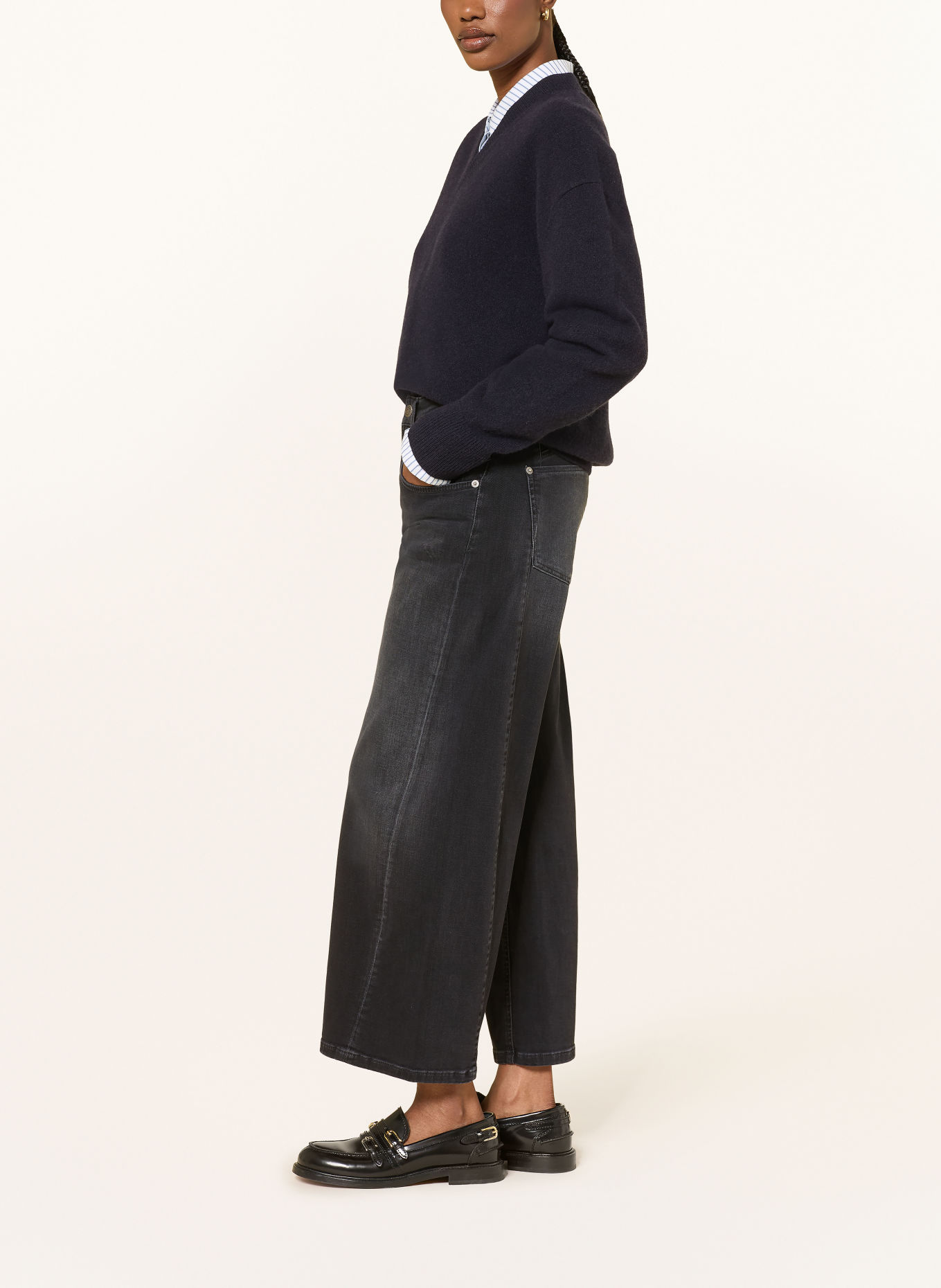 CAMBIO Džíny s rovným střihem ORLA: 5037 urban black wash