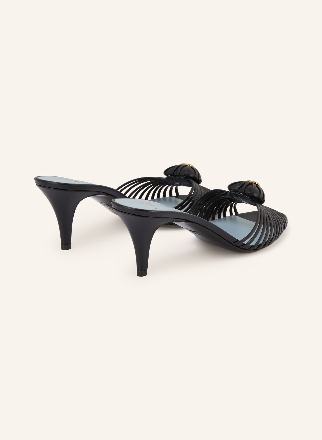 VALENTINO GARAVANI Mules COEUR ROYAL: SCHWARZ / GOLD