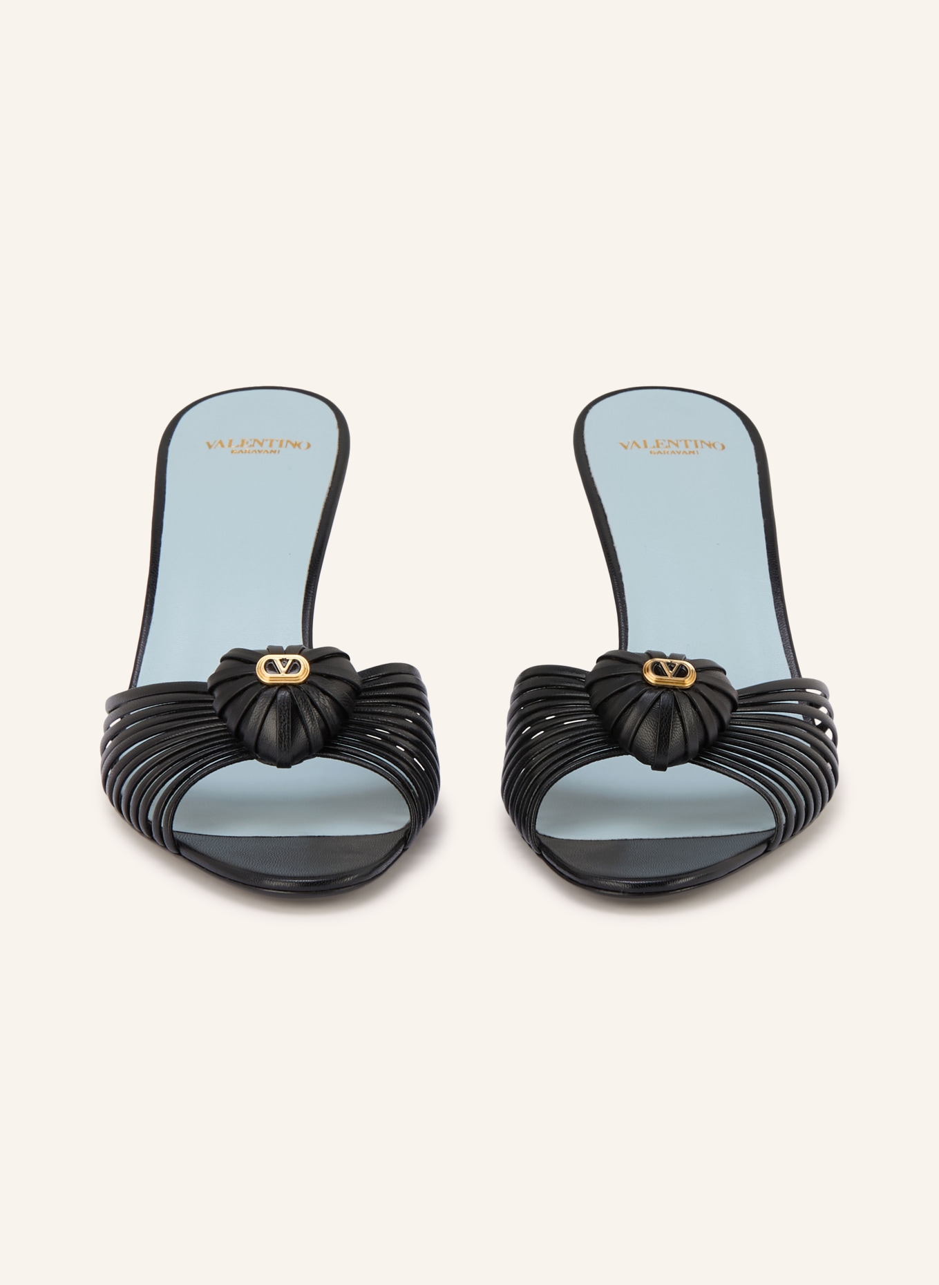VALENTINO GARAVANI Mules COEUR ROYAL: SCHWARZ / GOLD