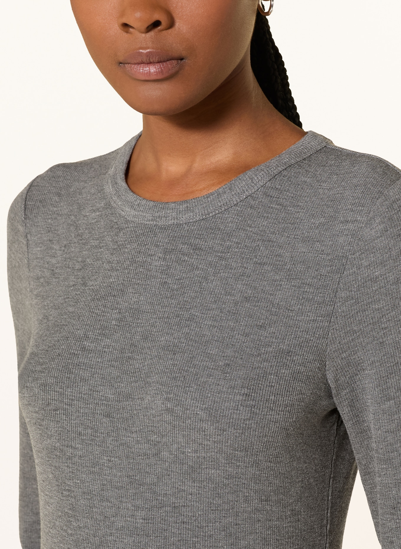 REISS Tričko s dlouhým rukávem ARABELLE: ŠEDÁ