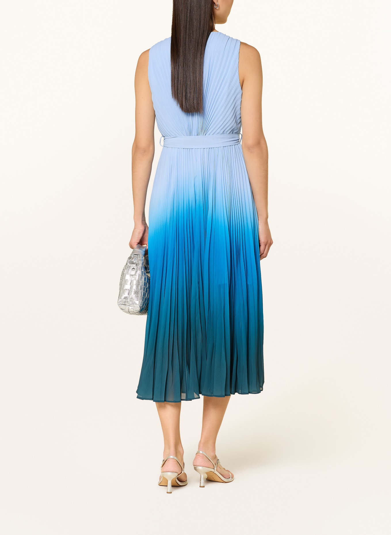 Phase Eight Kleid MIRA mit Plissees: HELLBLAU / DUNKELBLAU / BLAU